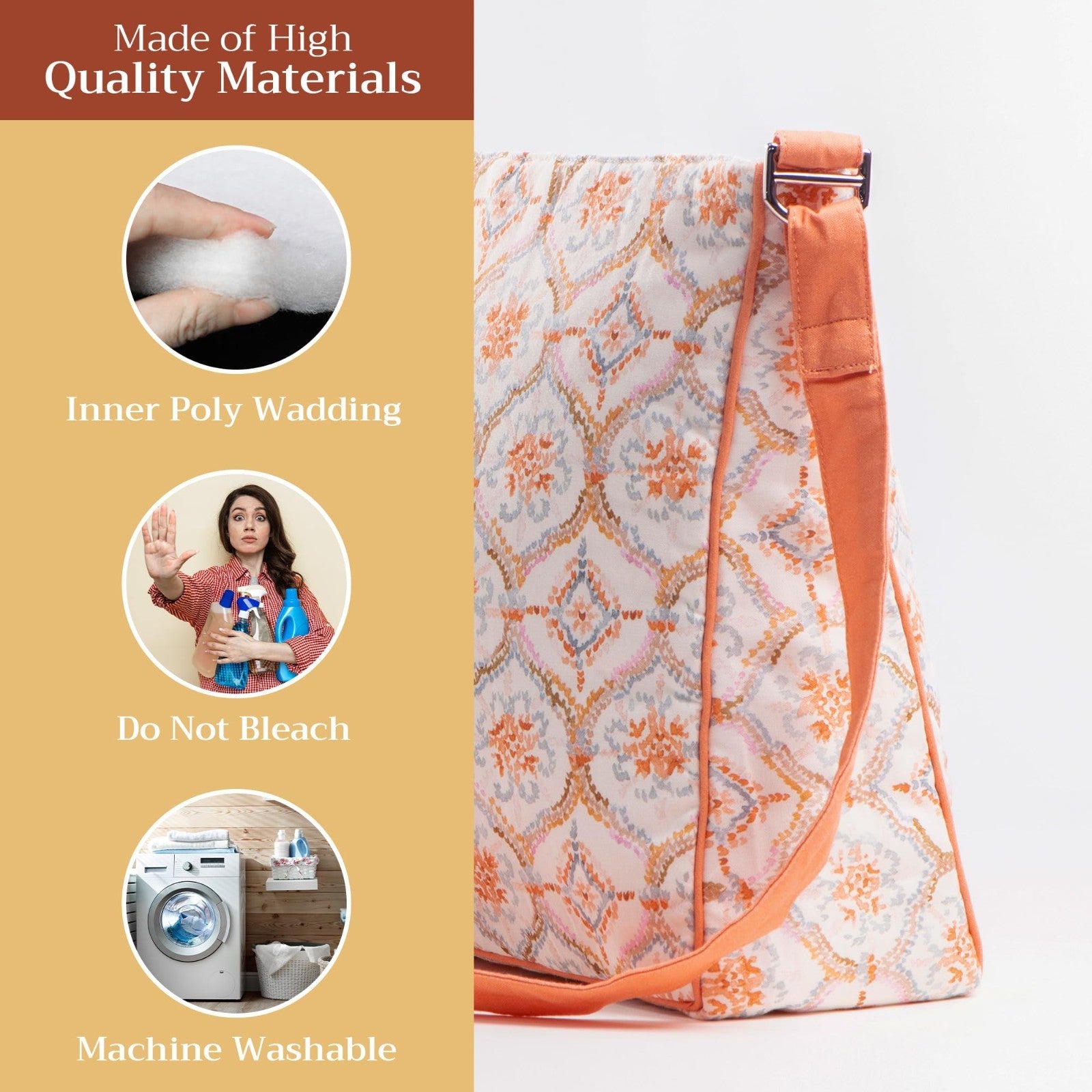 Stylish Cotton Shoulder Bag for Women   Versatile Handbag, Everyday Use4