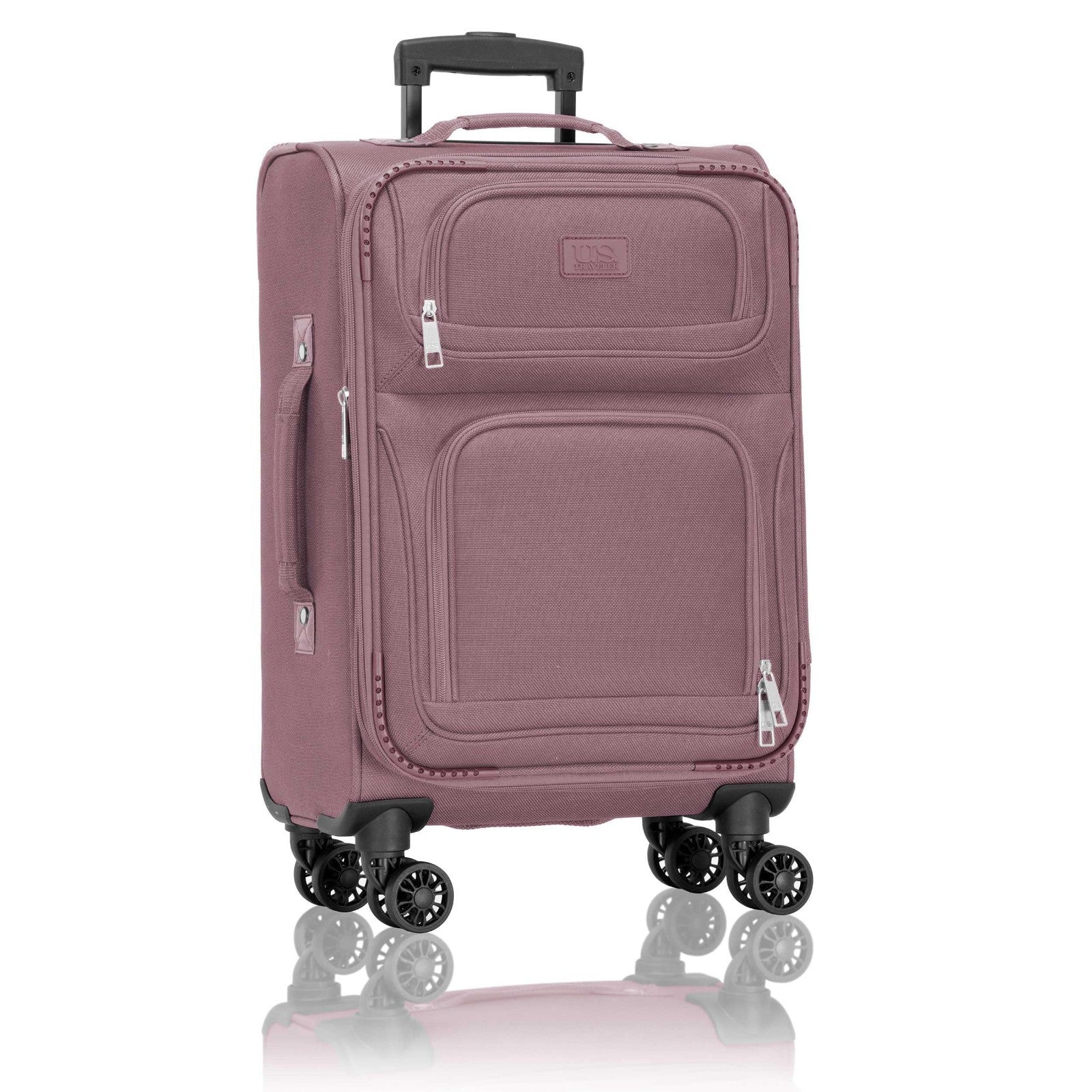 Lightweight Softside Rolling Carry-On Suitcase, 4-Wheel Travel Luggage, Mauve1