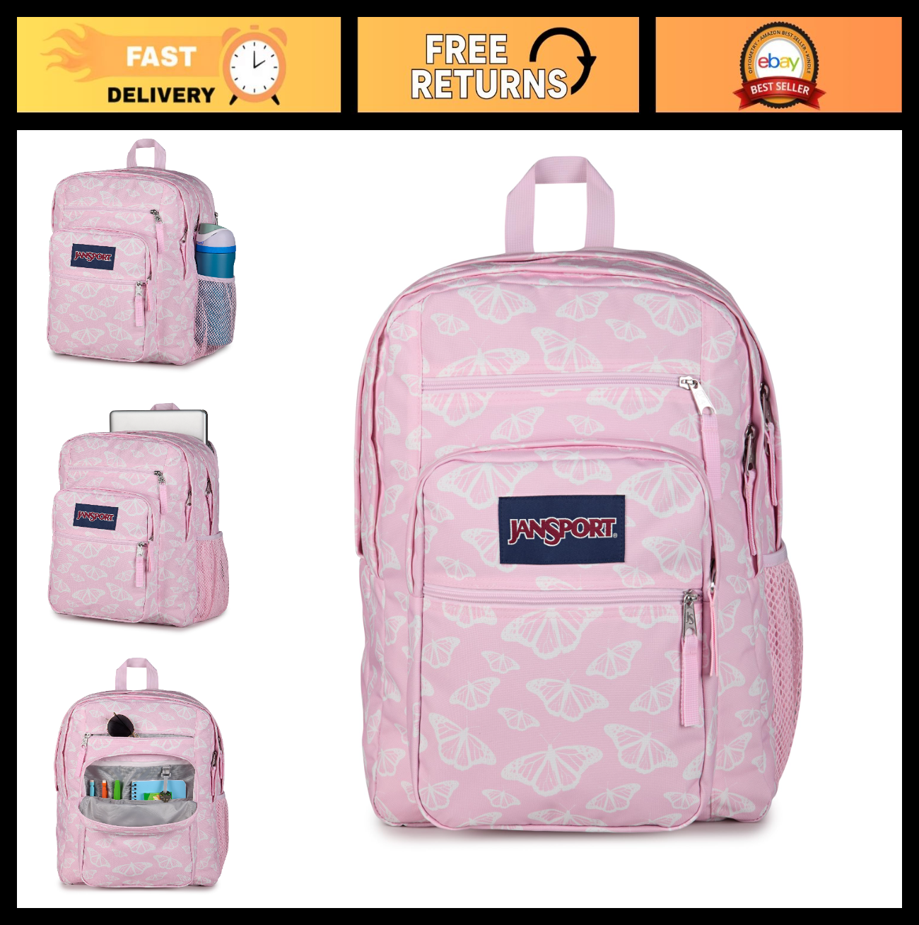 Laptop Backpack for 15" Computer   Ergonomic Straps, 2 Compartments, Haul Handle0