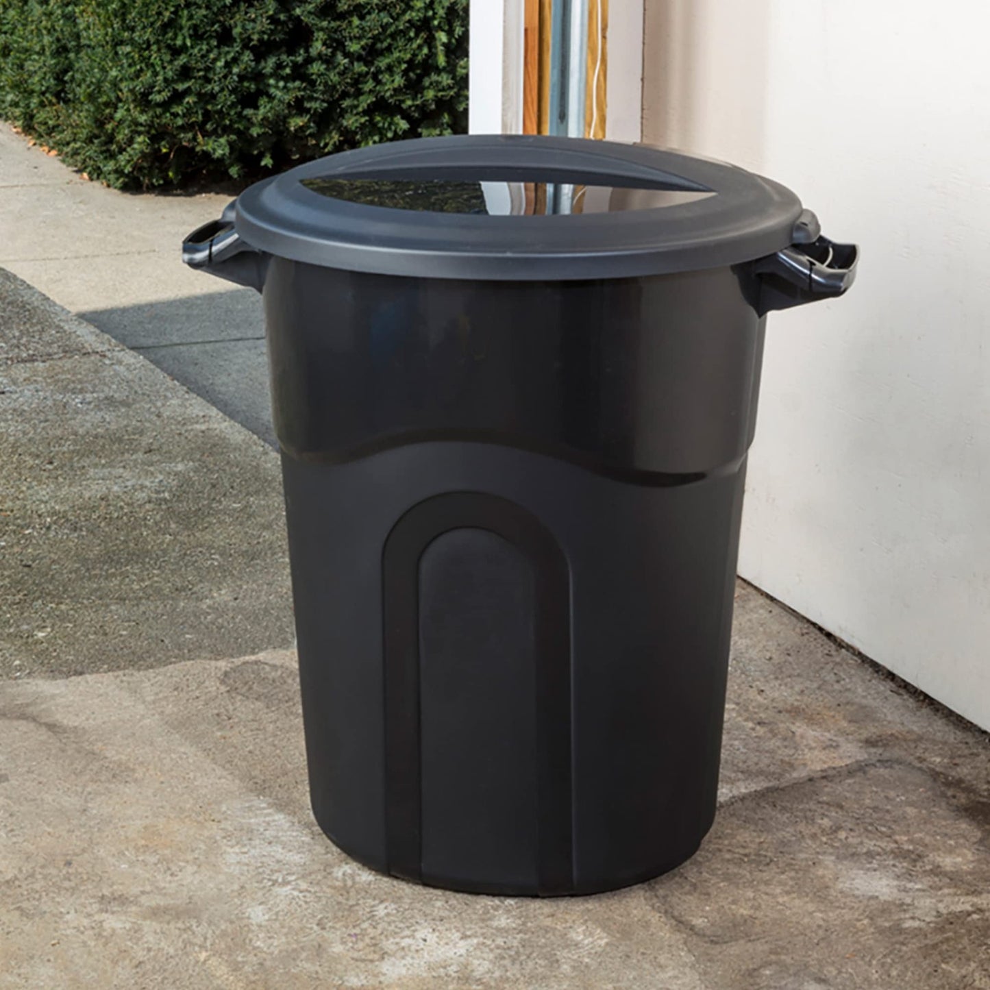 20 Gallon Round Trash Can, Black - Sturdy Waste Container with Handles, 2-Pack7