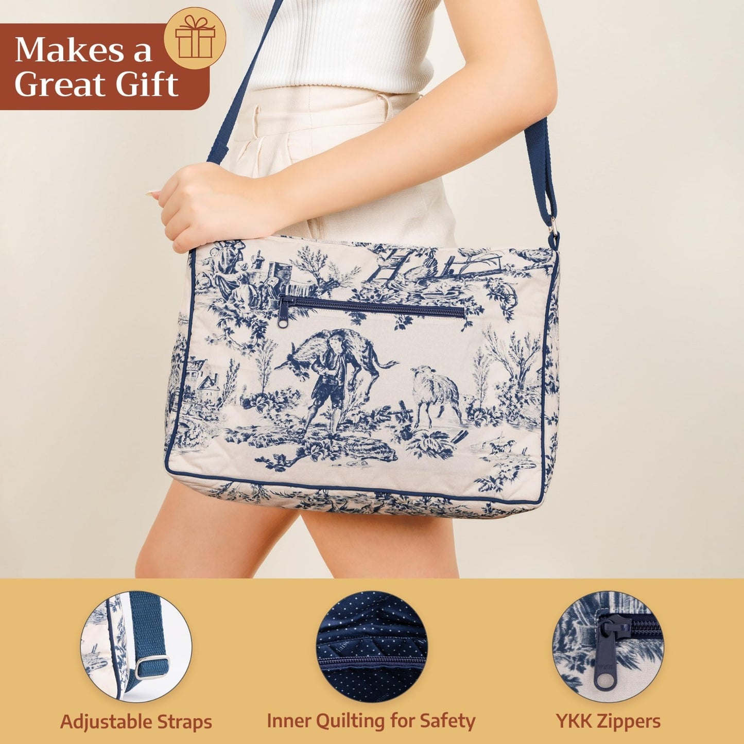 Stylish Cotton Shoulder Bag for Women   Chic Handbag, Everyday Tote, Fashion Acc5