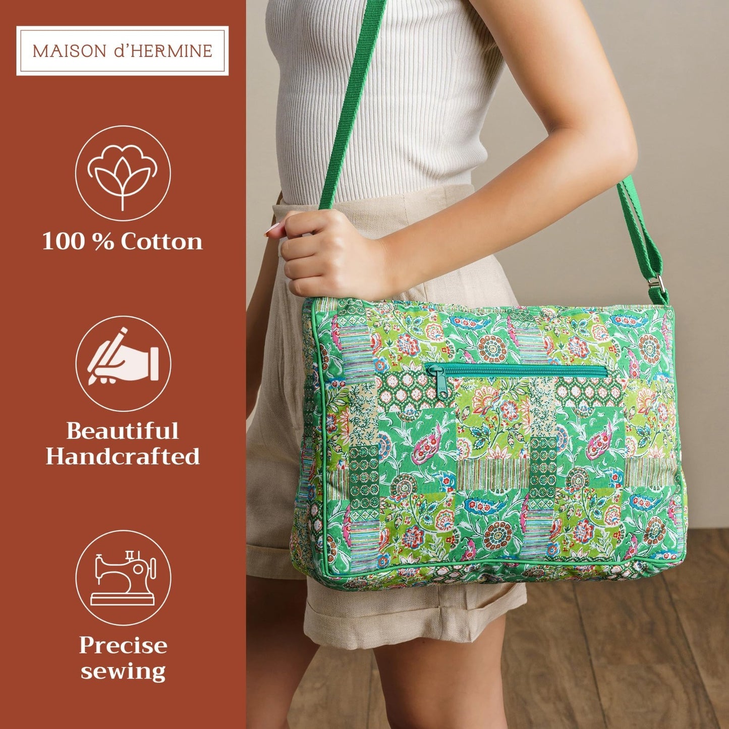 Stylish Women's Cotton Shoulder Handbag   Versatile Tote Bag for Everyday Use2