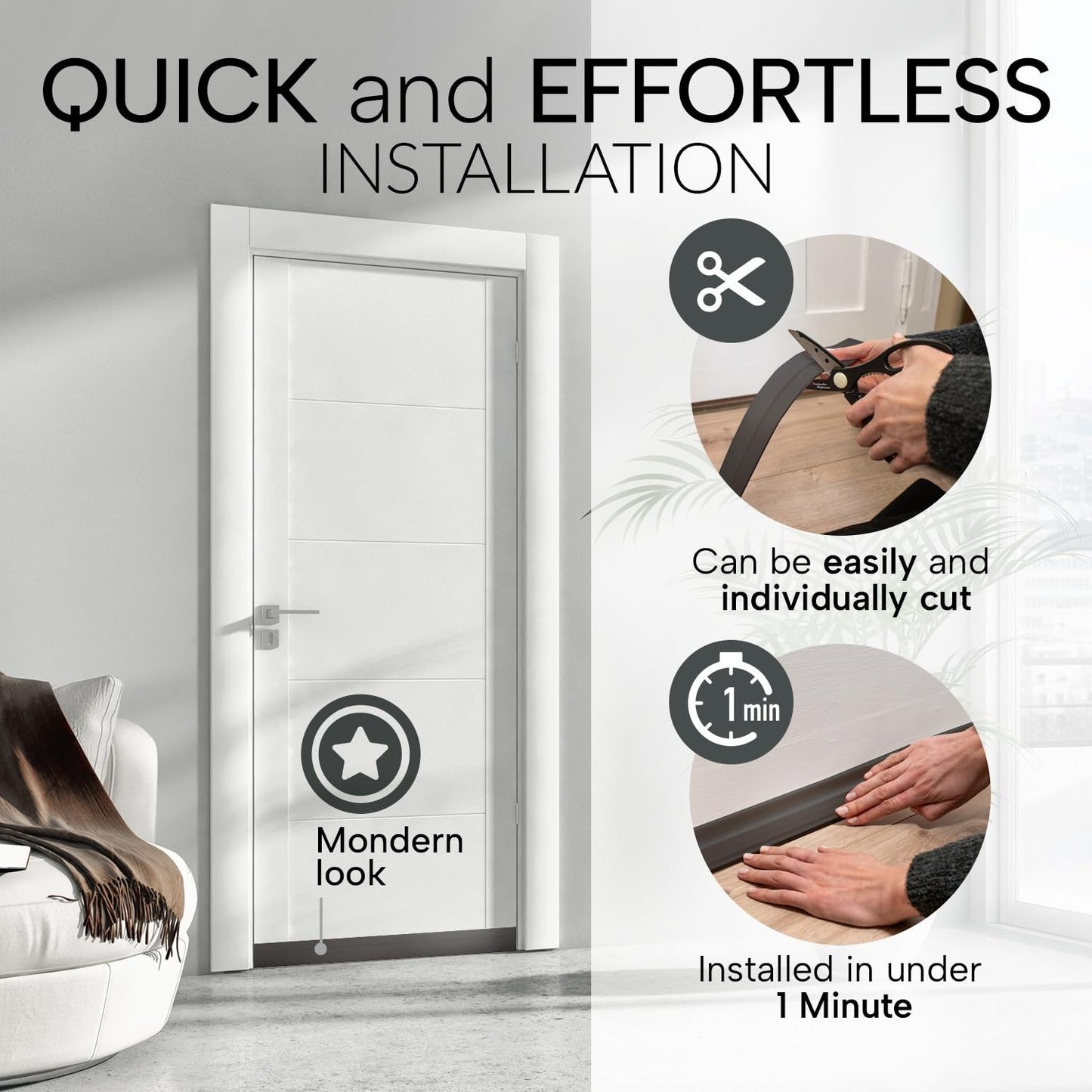 Premium Door Draft Stopper   Energy Saving Weather Stripping Seal   Easy Install4