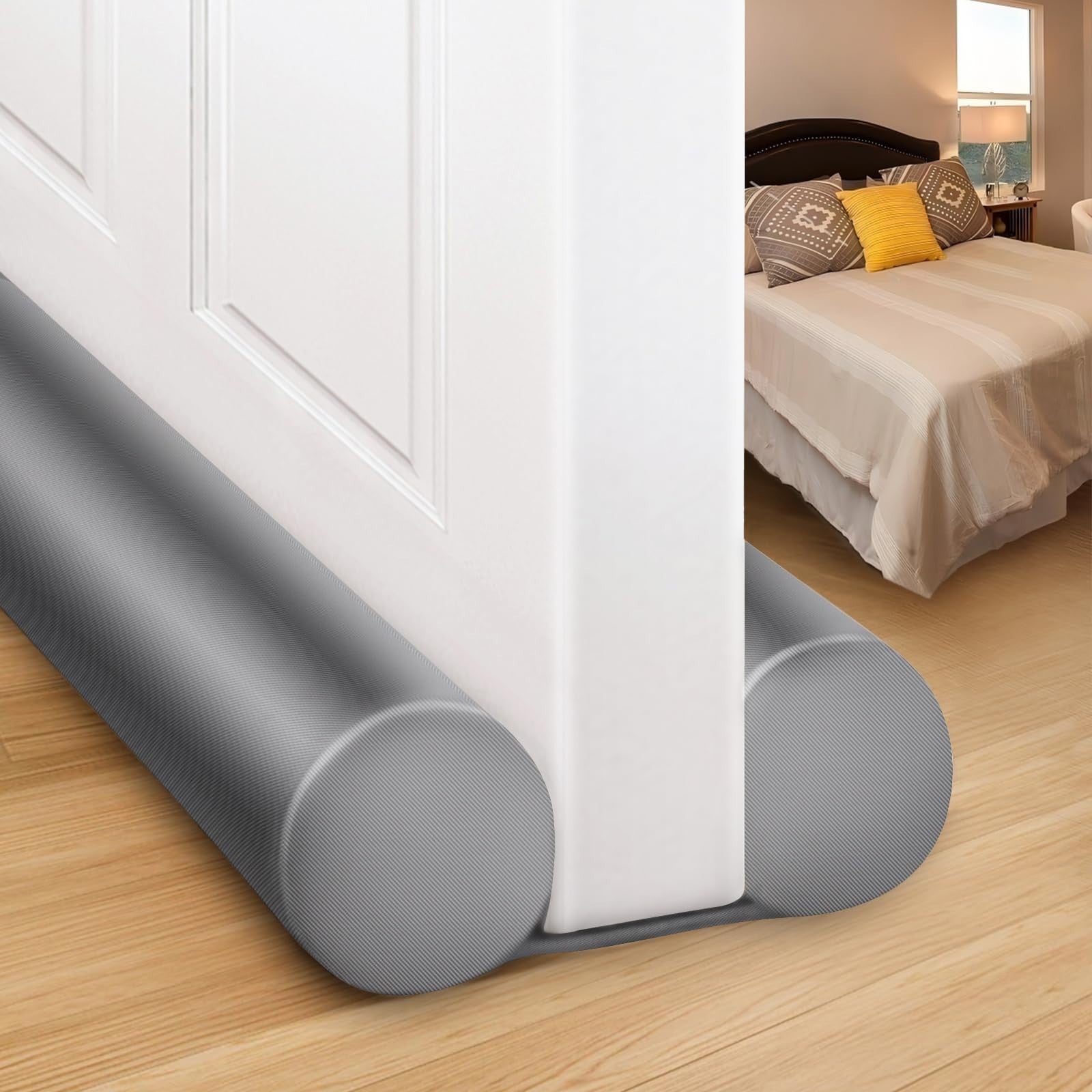 Large Door Draft Stopper 30"   Air Blocker for 0.5 1.7" Gaps, Grey Door Guard0