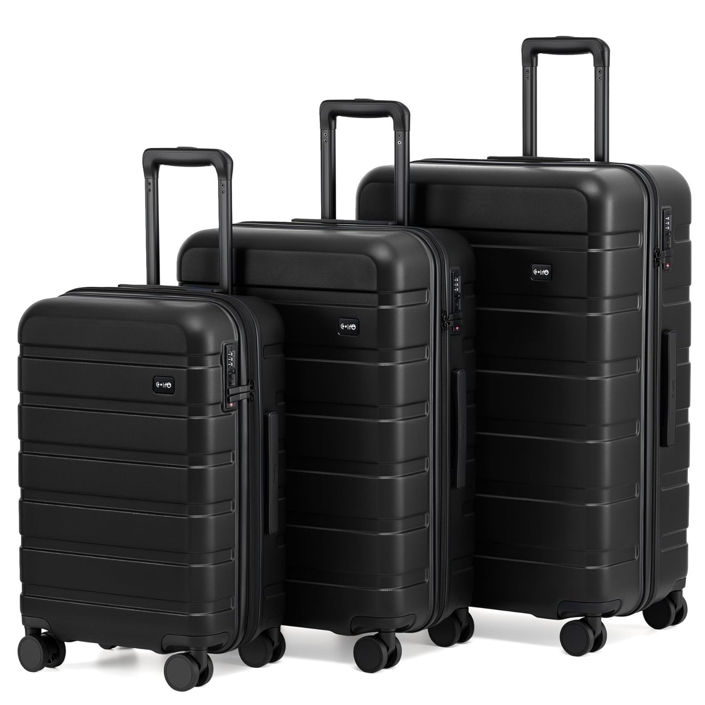Lightweight 3-Piece Hardshell Luggage Set, Expandable, 360° Spinner Wheels, TSA0