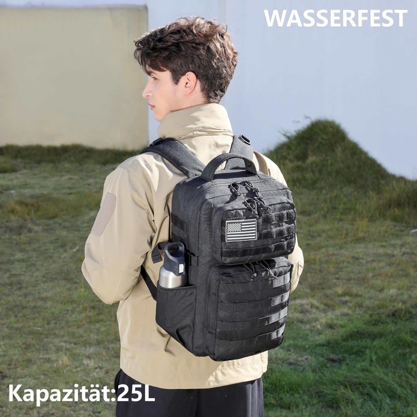 Waterproof Military Tactical Backpack   3 Day Assault Pack, Molle Daypack with W3
