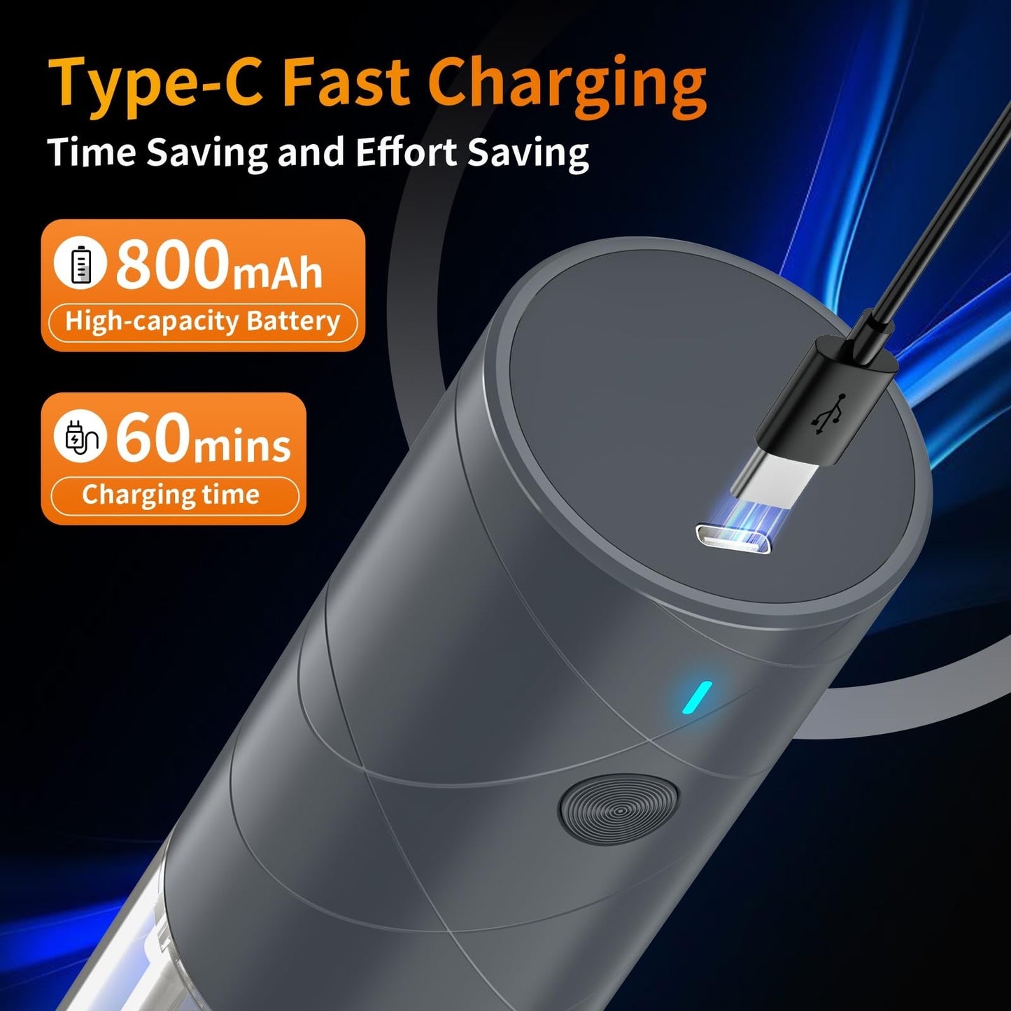 2 Pack USB Rechargeable Electric Salt & Pepper Grinders with LED Light, Adjustab4