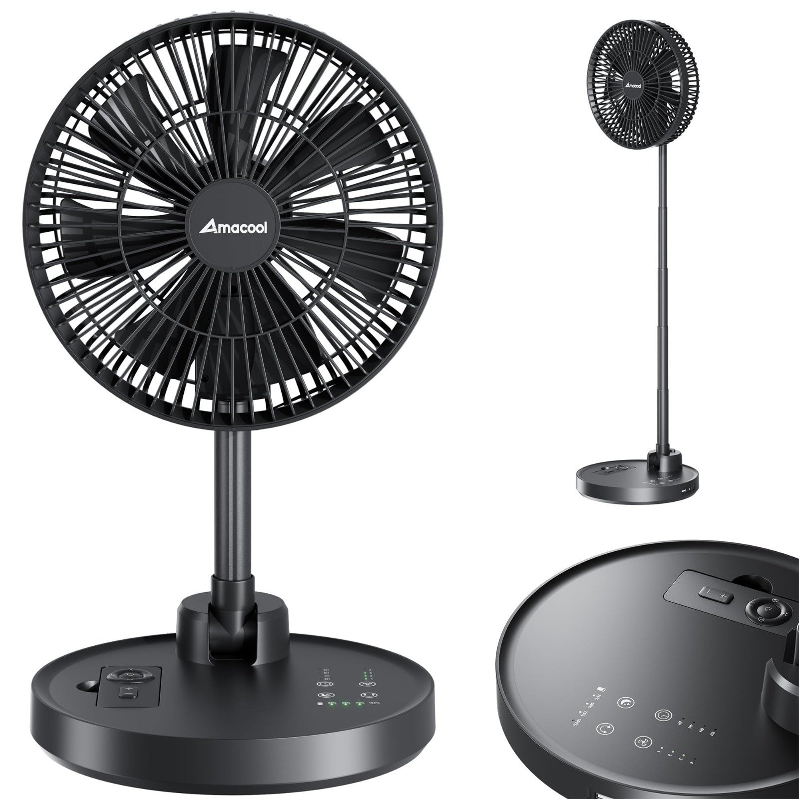 10" Foldable Oscillating Fan   20000mAh Battery, Remote, Timer, Adjustable Heigh0