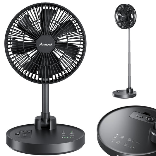 10" Foldable Oscillating Fan   20000mAh Battery, Remote, Timer, Adjustable Heigh0