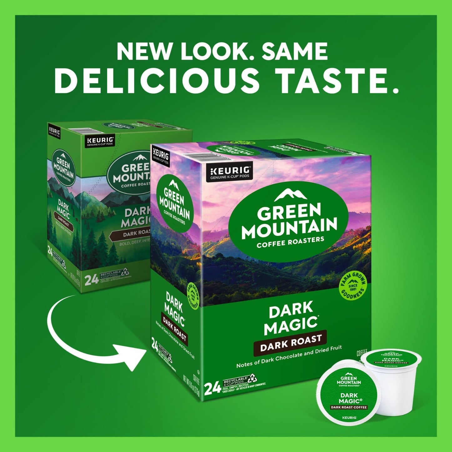 Dark Magic Dark Roast Coffee Pods, 96 Count, Single Serve K Cup for Keurig2