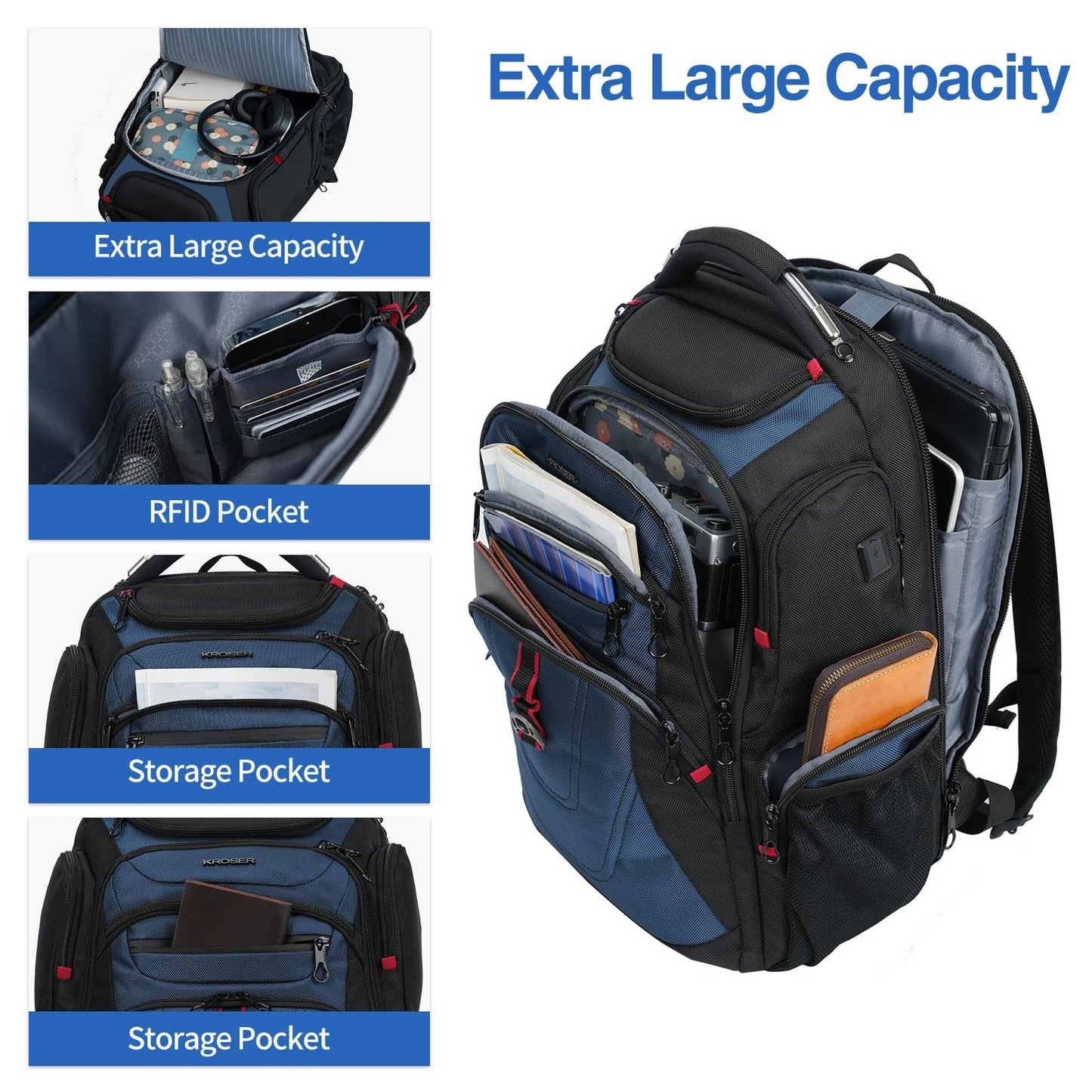 17.3 Inch Travel Laptop Backpack, XL Computer Bag for Men & Women, Durable & Sty3