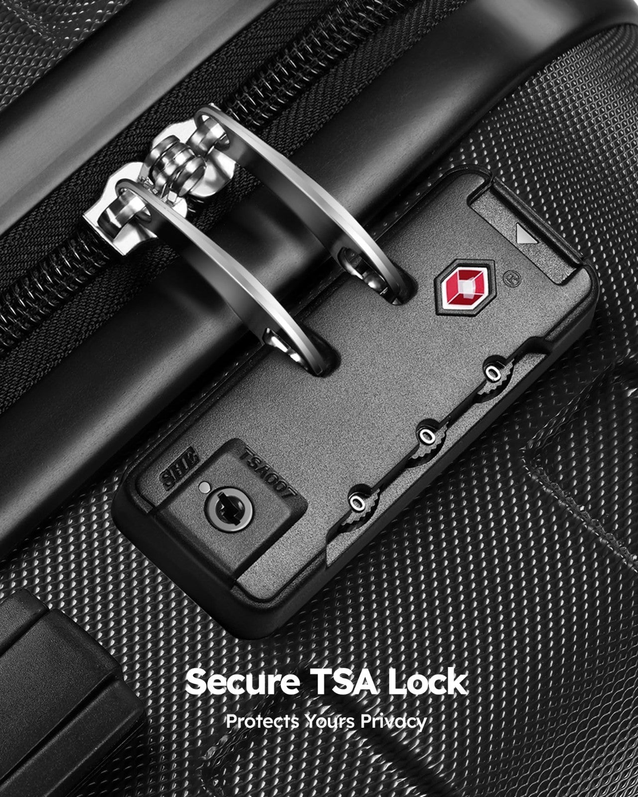 3-Piece Hardside Luggage Set, Lightweight Spinner Suitcases with TSA Lock, 20/246