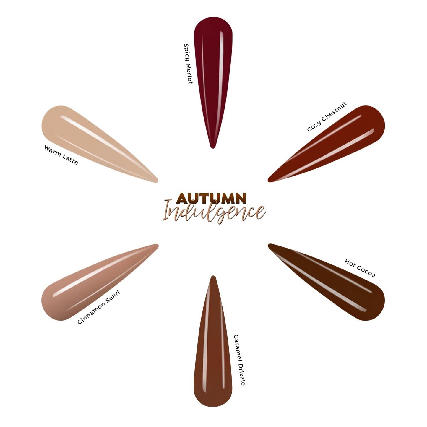 Acrylic Nail Powder Fall Collection - Autumn Indulgence, 6 Pack, 1.5 oz Each, Na2