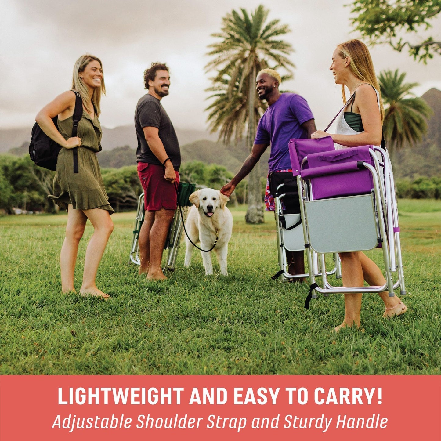 Lightweight Folding Camping Chair with Side Table & Armrest Caddy - Portable Out3