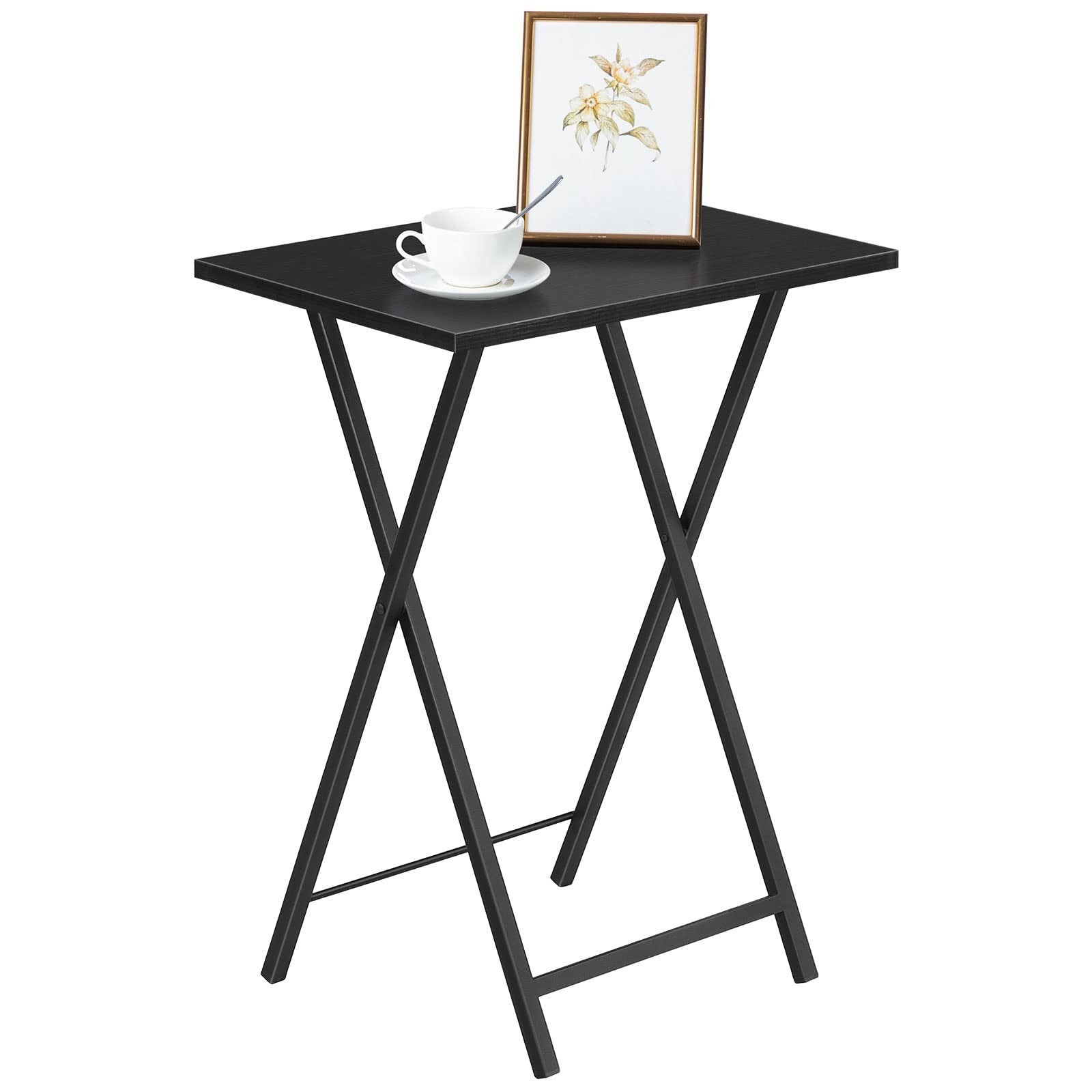Set of 2 Folding TV Tray Tables - Space-Saving Snack Desks for Couch, Easy Assem7