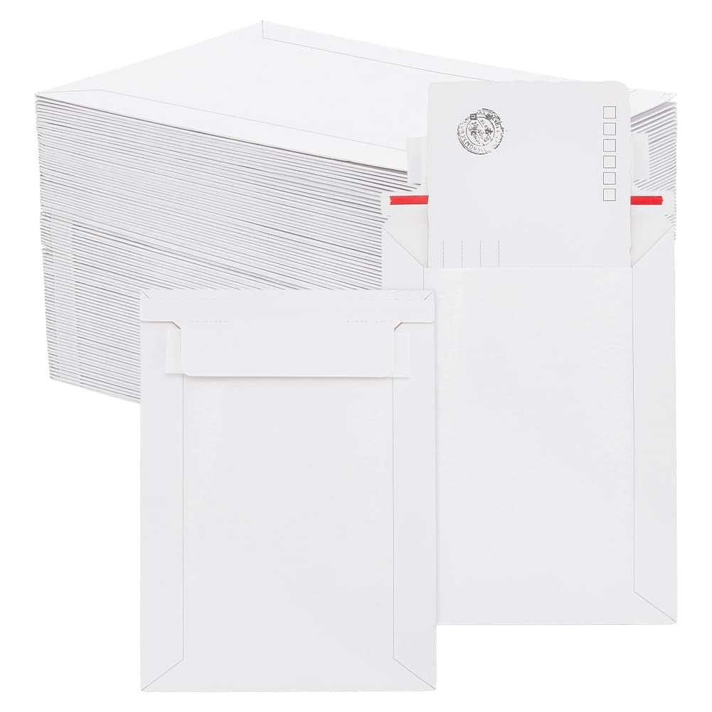 130pcs White Self-Seal Paper Shipping Envelopes 7x5 Inch Rigid Mailers for Cards1