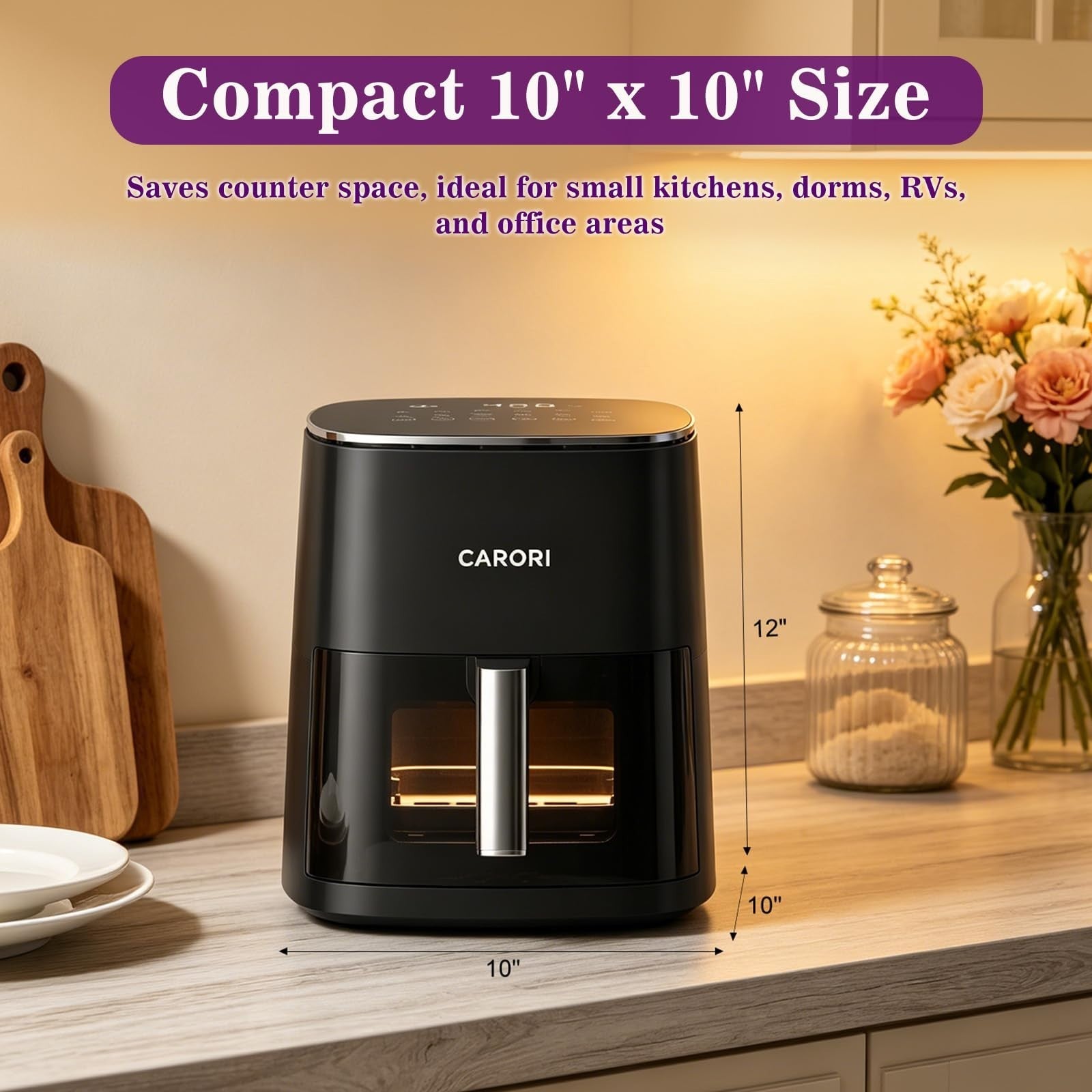 6Qt Air Fryer with Viewing Window, 12 Presets, 1700W, Nonstick Basket, Large Cap5
