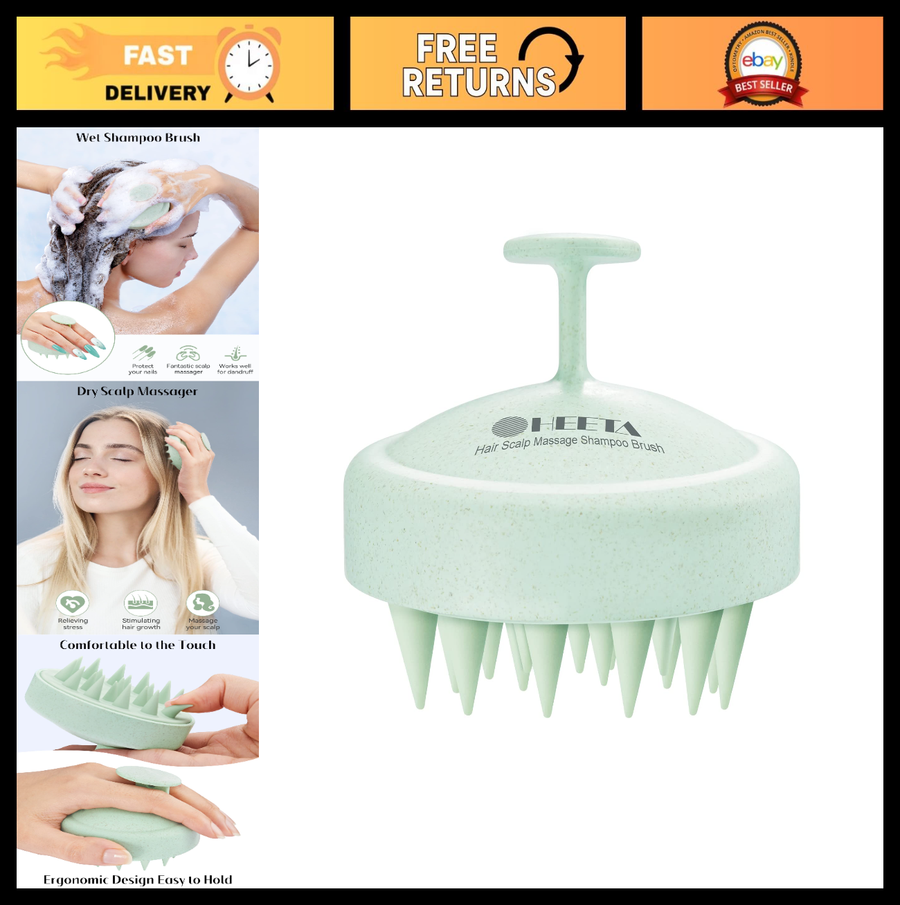 Scalp Massager Hair Growth Brush   Soft Silicone Scrubber for Dandruff & Stress0