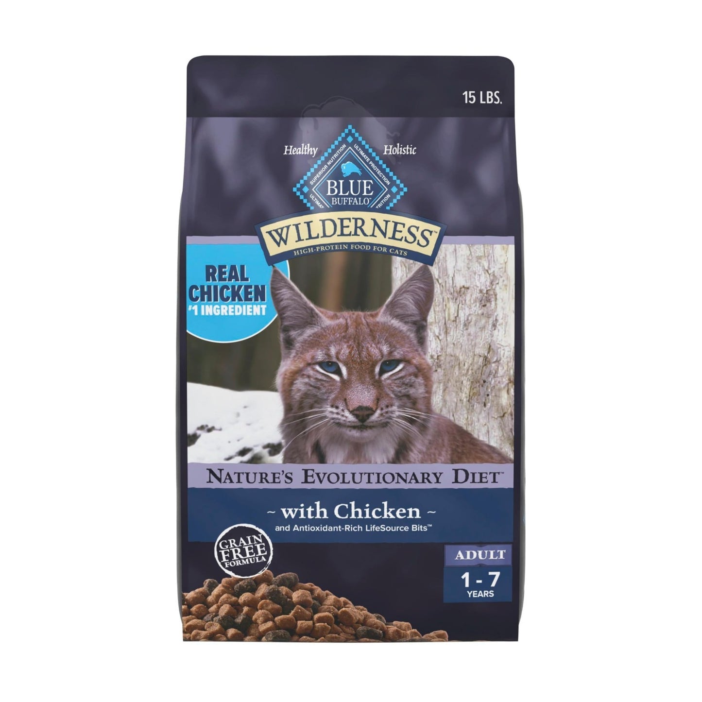 Grain Free Chicken Dry Cat Food for Adults, High Protein, 15 lb Bag1