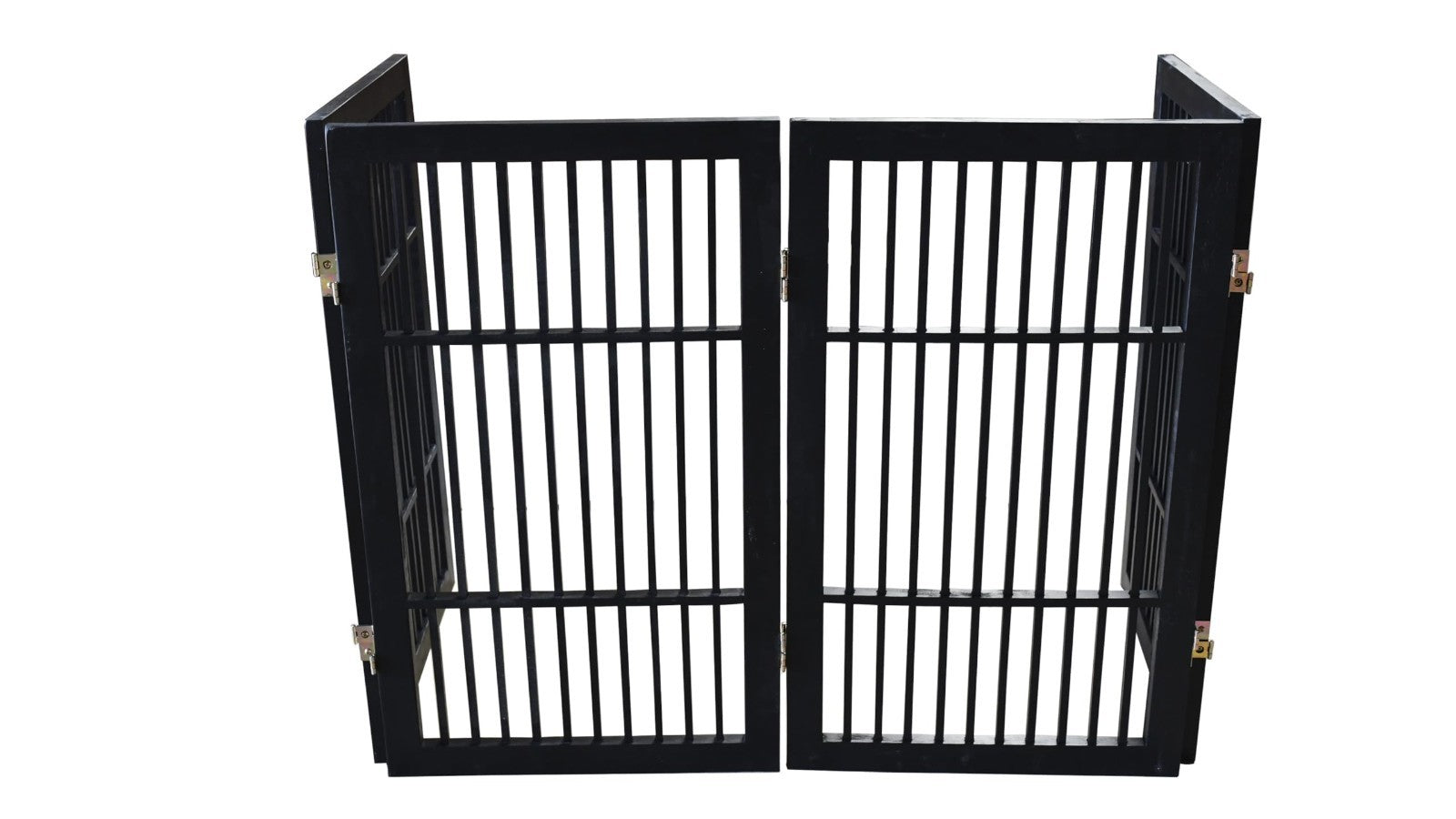 Freestanding Wooden Pet Dog Gate - Durable Folding Safety Barrier, 4 Panel 30" T5