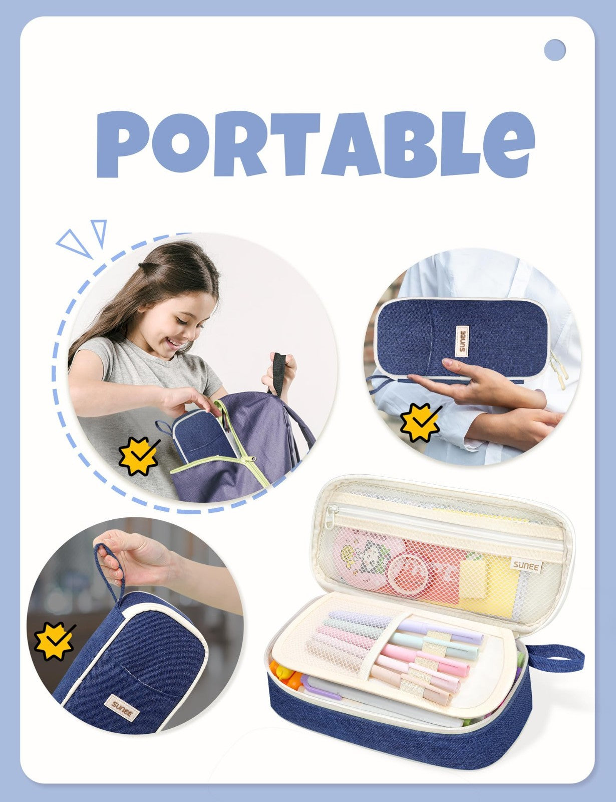 Cute Aesthetic Pencil Case   Large Zippered Pen Pouch, Kawaii Stationery Organiz7