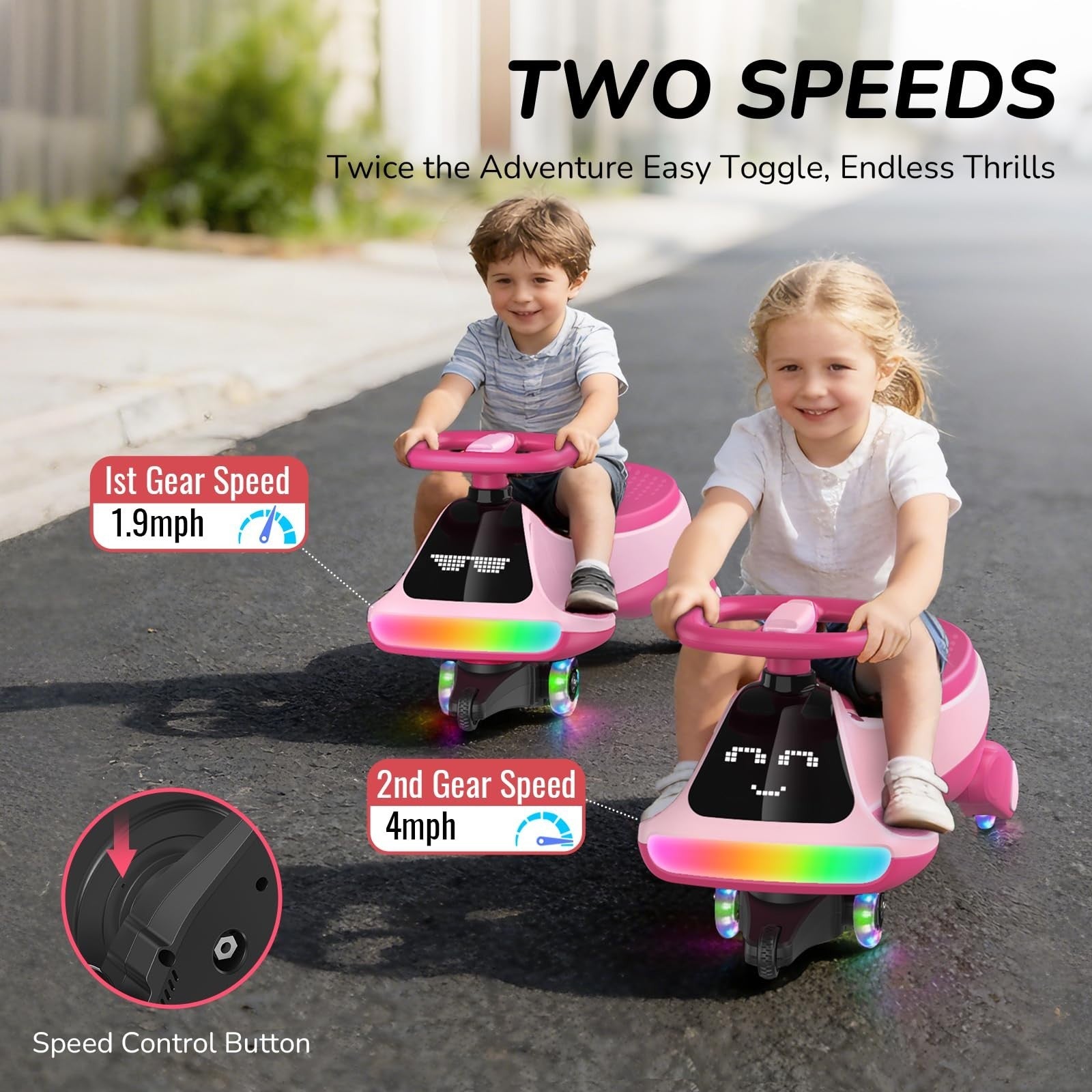 12V Electric Wiggle Car for Kids - Fun Ride-On Toy, Birthday Gift for Ages 3+5