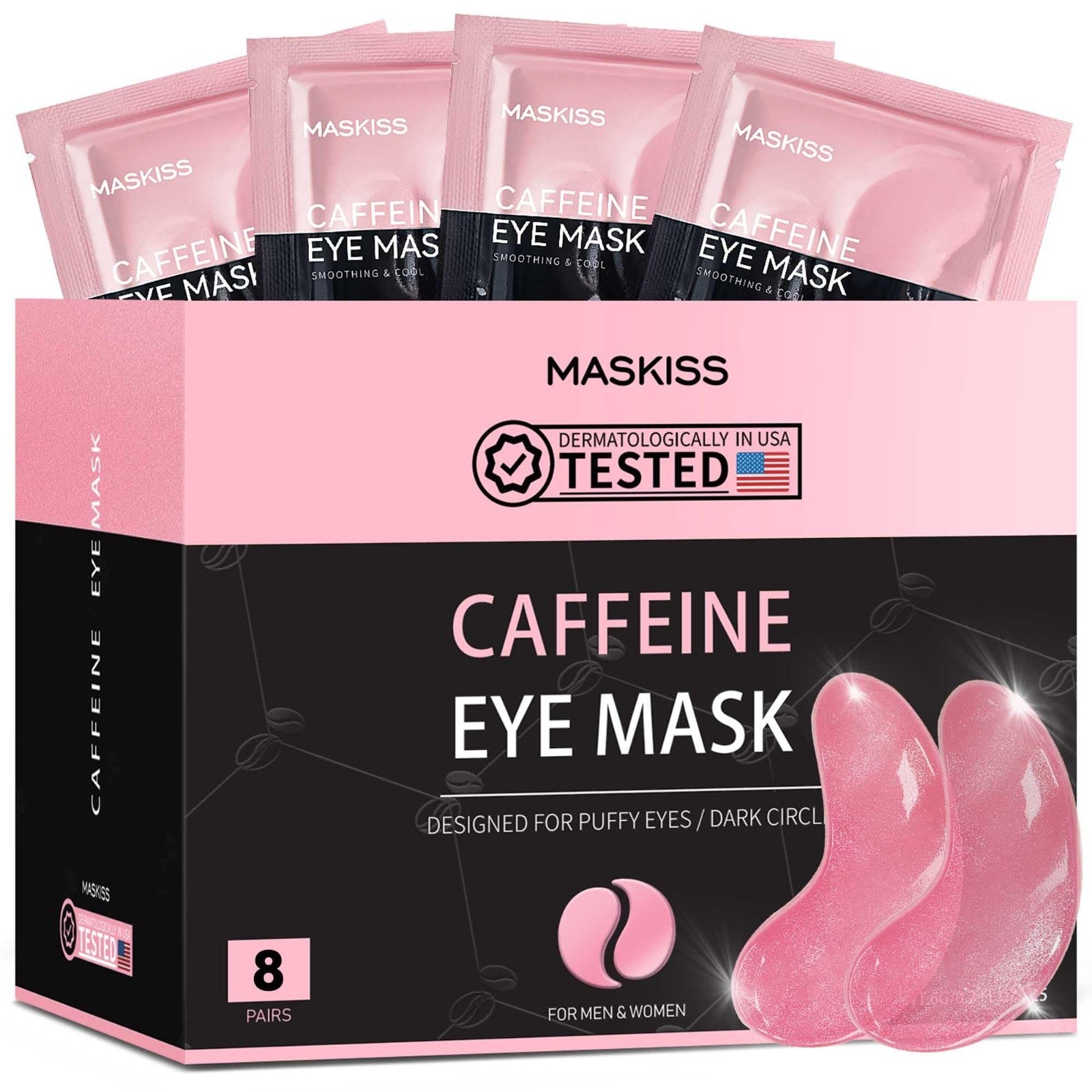 Caffeine Under Eye Patches (8 Pairs) for Dark Circles, Puffiness & Wrinkles - Sk1