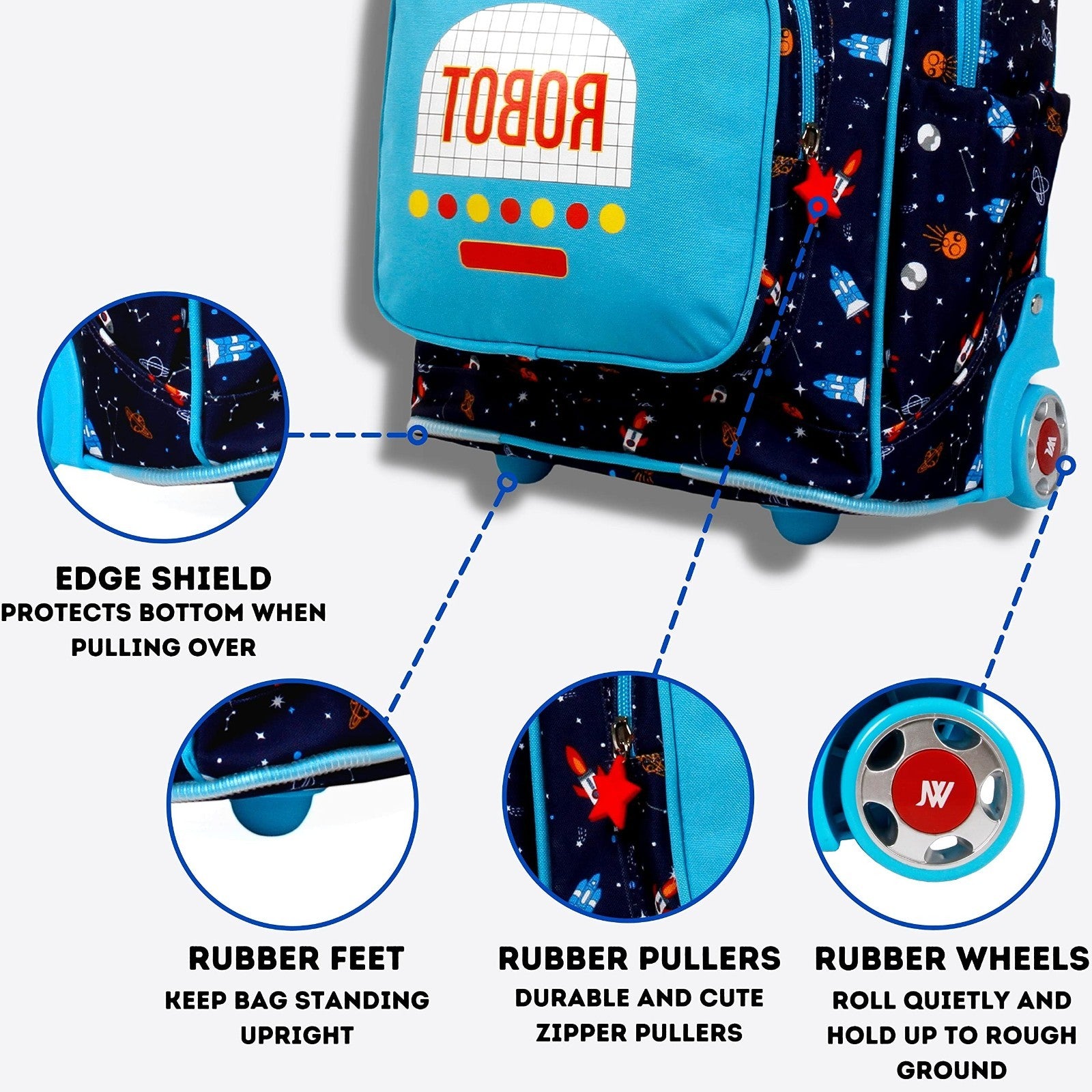 Sparkle Rolling Backpack for Kids   Lightweight, Durable, School Travel Bag3