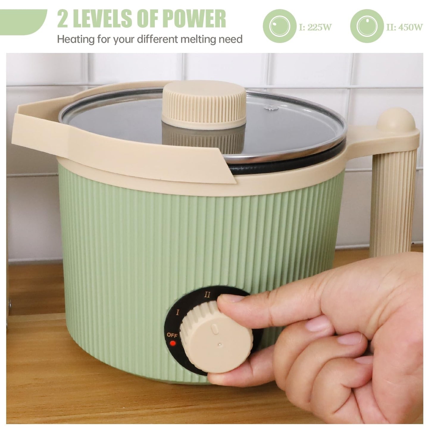 3Lbs Green Wax Melting Pot for Candle Making - Handheld, Non-Stick, Easy Pour3