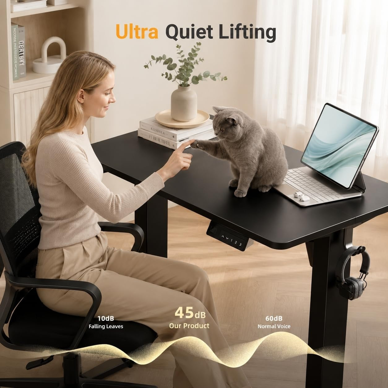Height Adjustable Electric Standing Desk, 32x19 Inch Sit Stand Home Office Desk,6