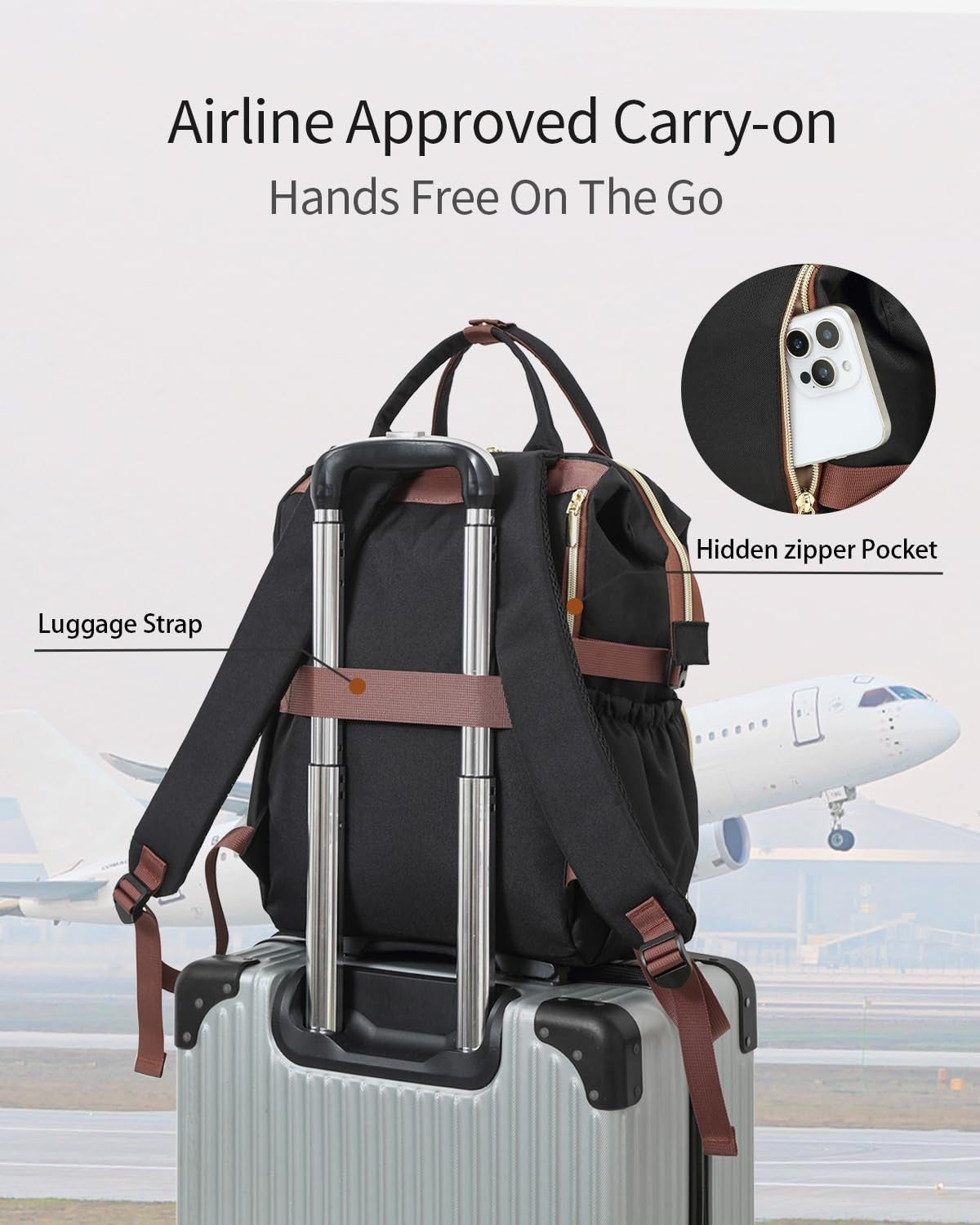 Stylish Laptop Backpack for Women, 17.3in, Work & Travel Bag with USB Charger &4