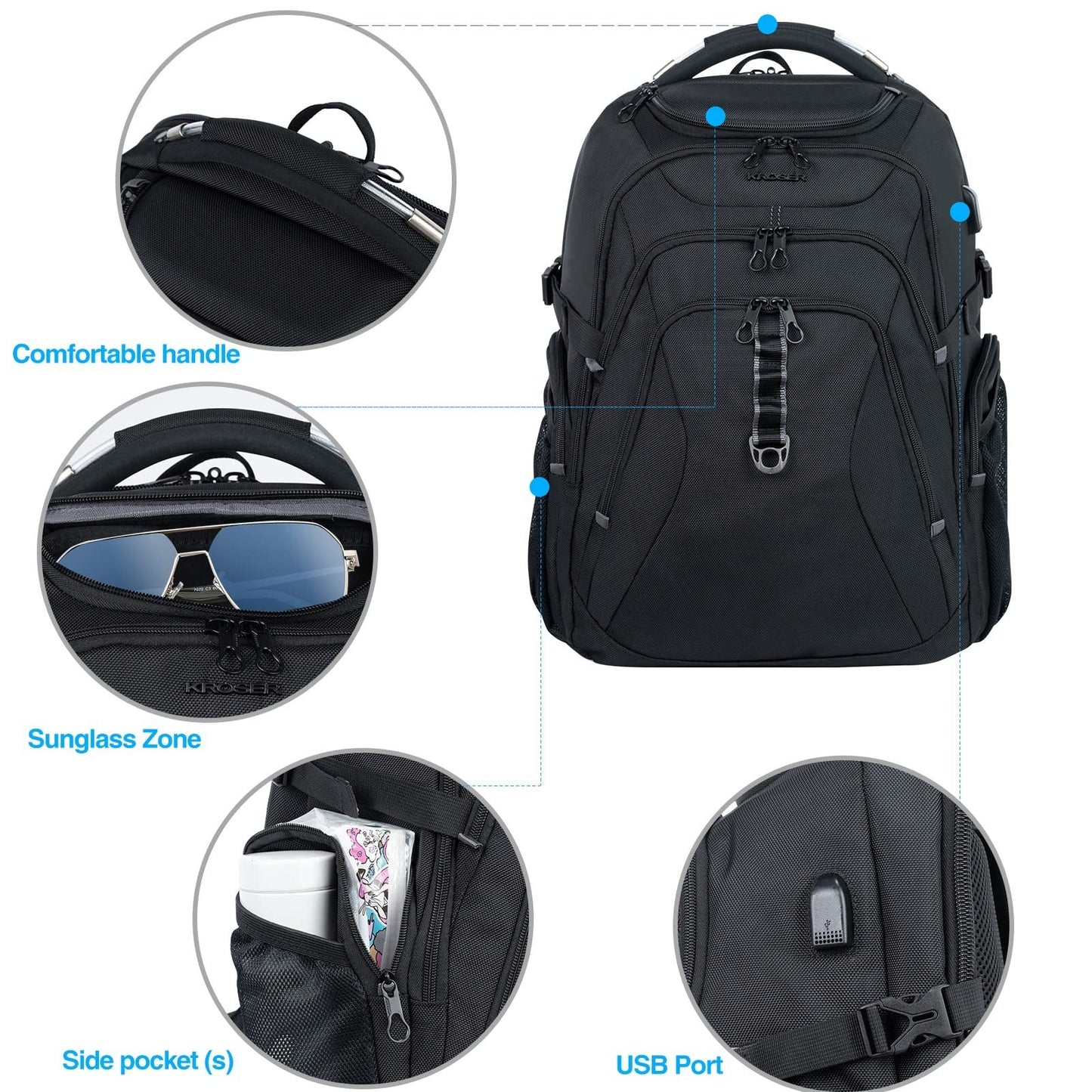 XXXL Travel Laptop Backpack 18.4" Gaming Bag with RFID Pockets, Water Repellent4