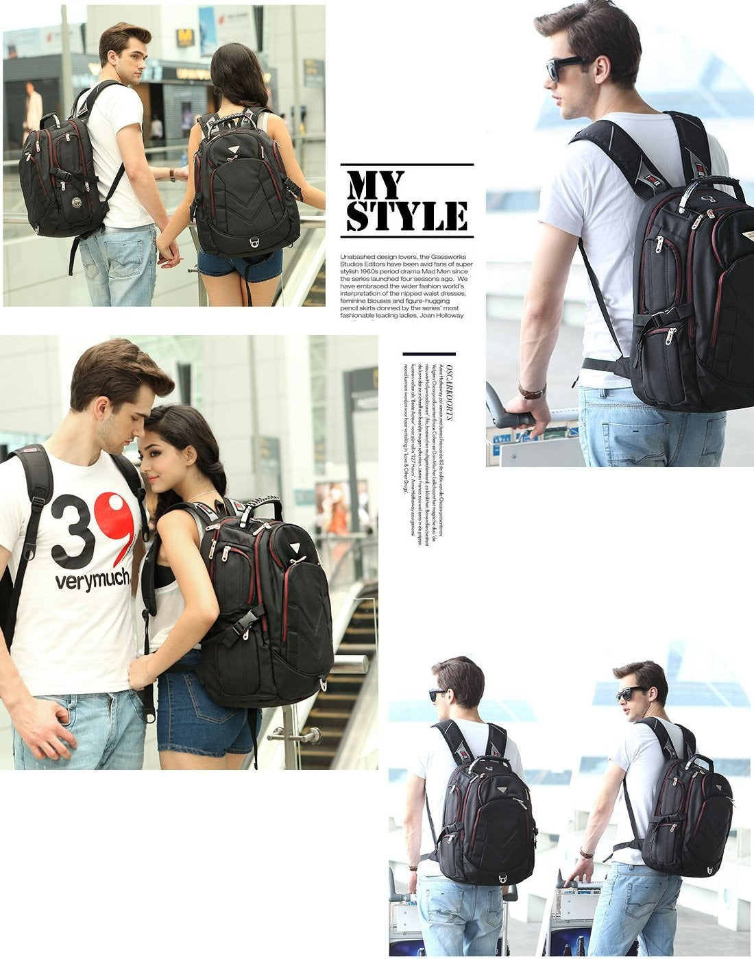 Large 18.4" Laptop Backpack for Gaming Laptops   Fits Dell, Asus, MSI, HP   Blac6