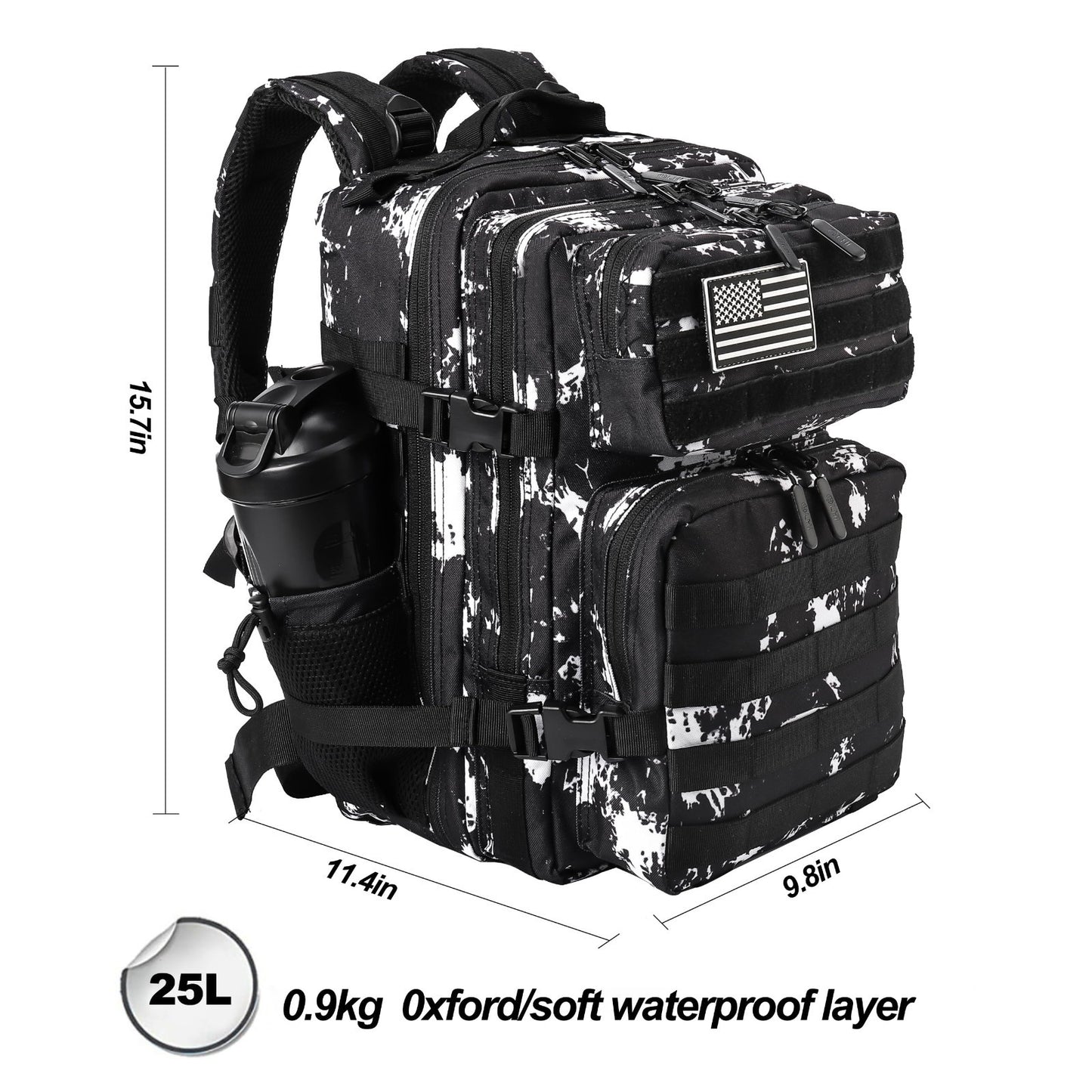 Tactical Military Backpack 25L/35L   Army Assault Pack, Rucksack with Bottle Hol2