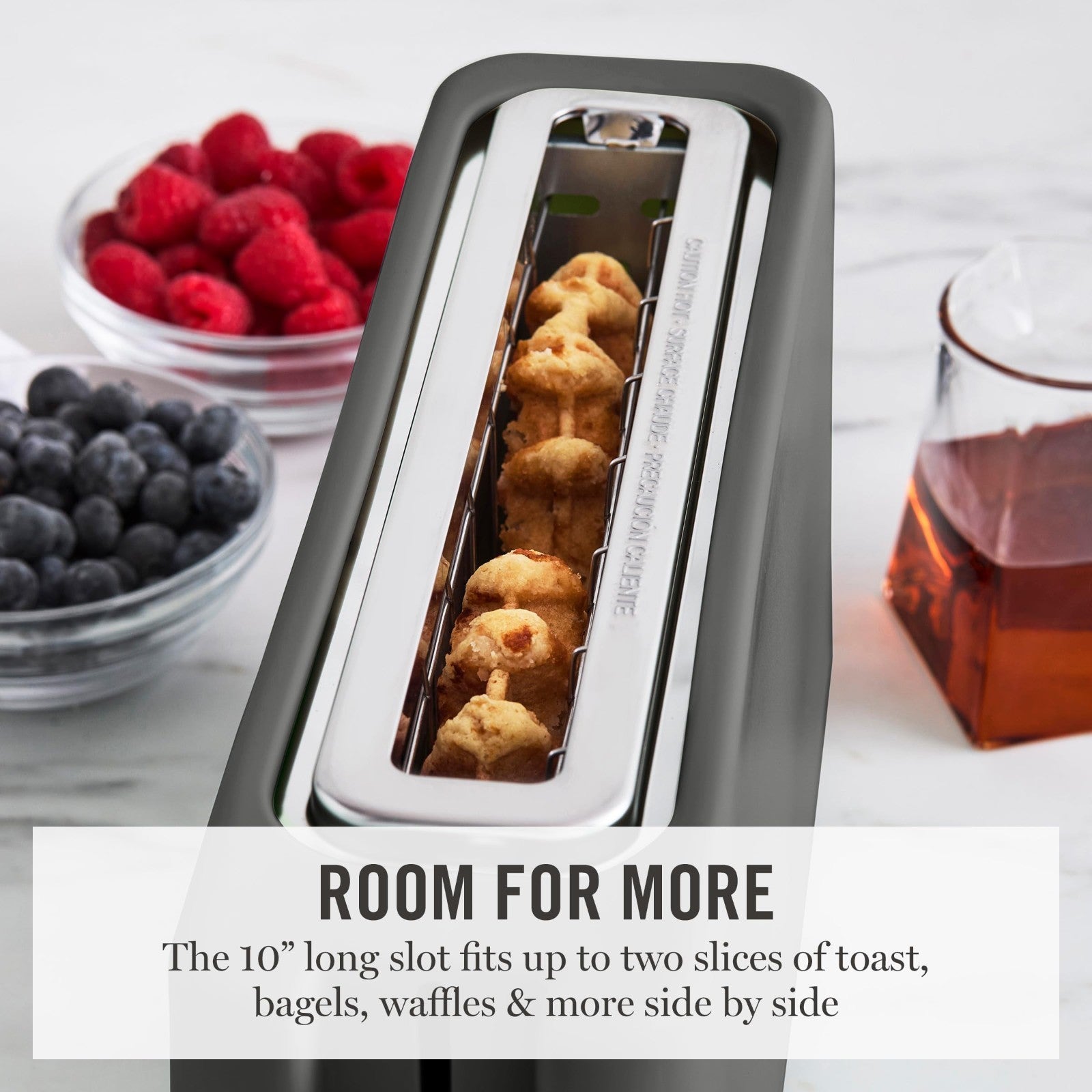 Extra Wide 2-Slice Long Slot Toaster for Sourdough & Bagels, 10 Shade Settings,3