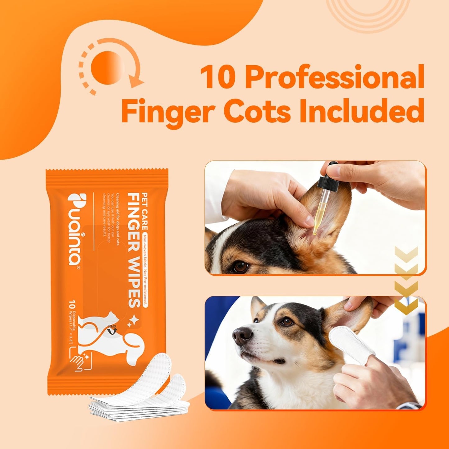 Dog Ear Cleaner Drops - Infection Treatment, Water-Based, Soothes Itching & Irri6