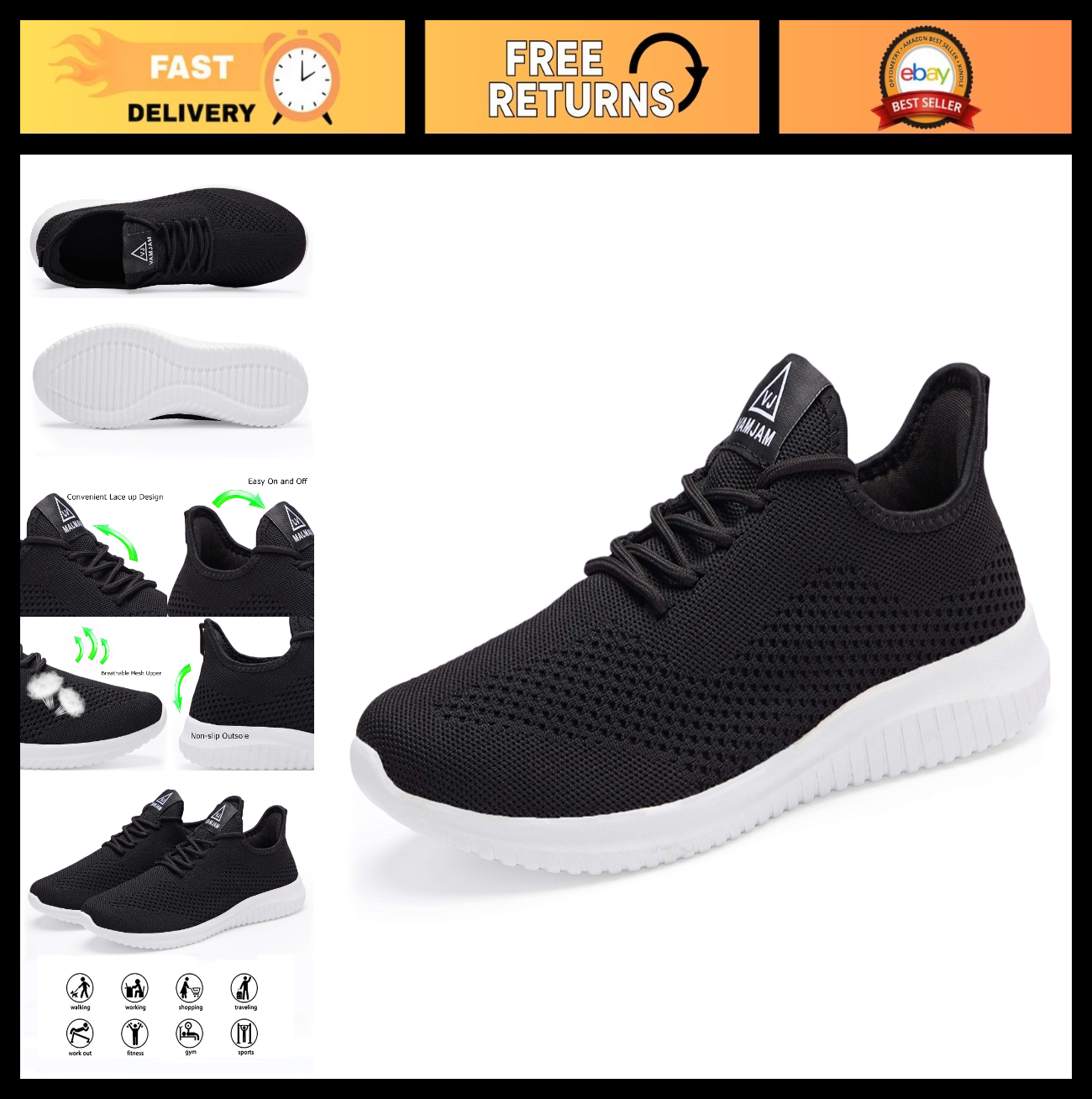 Ultra Lightweight Men's Running Shoes - Breathable Non-Slip Athletic Sneakers fo0