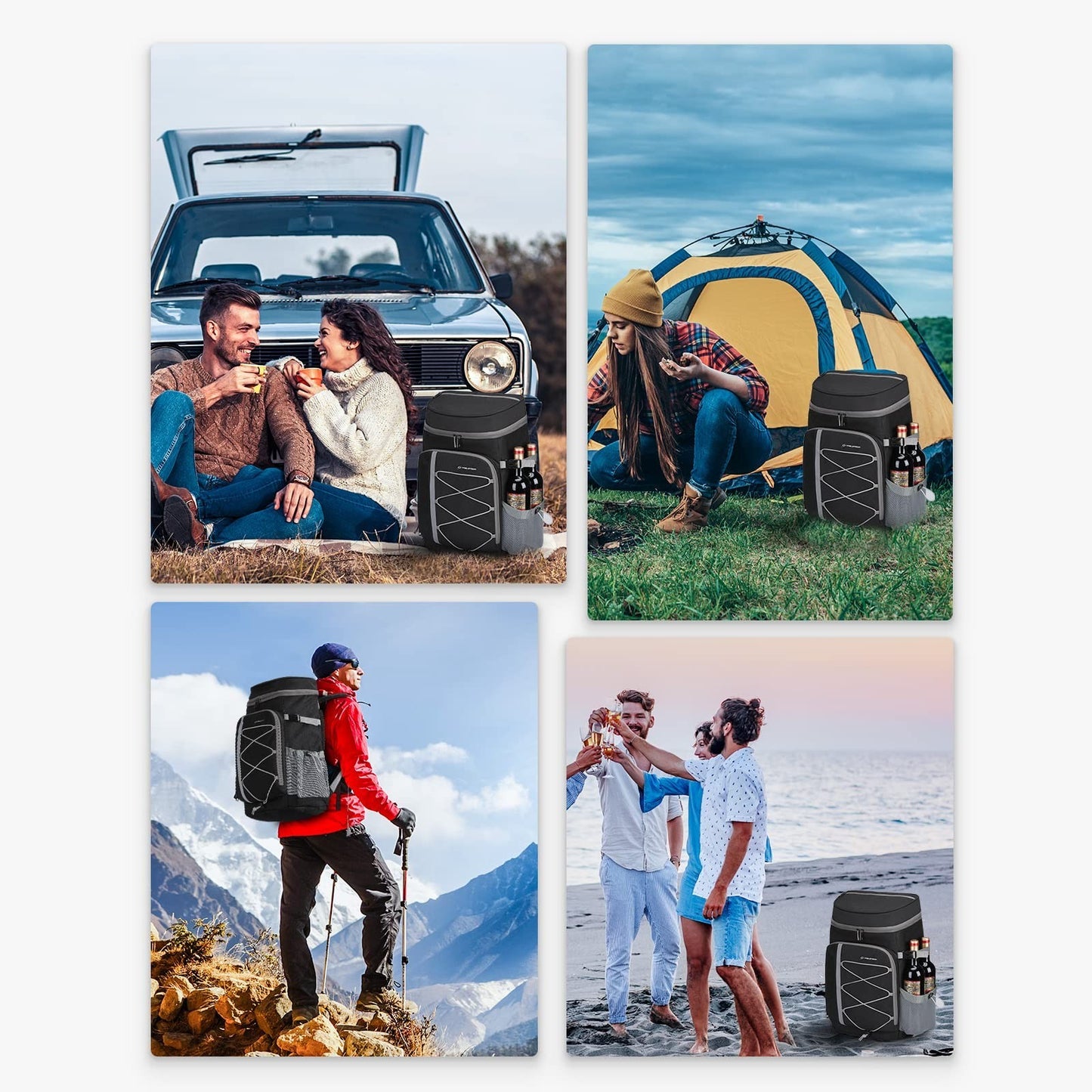 Insulated Soft Cooler Backpack - 35/50 Can Capacity for Camping, Hiking, Beach &9
