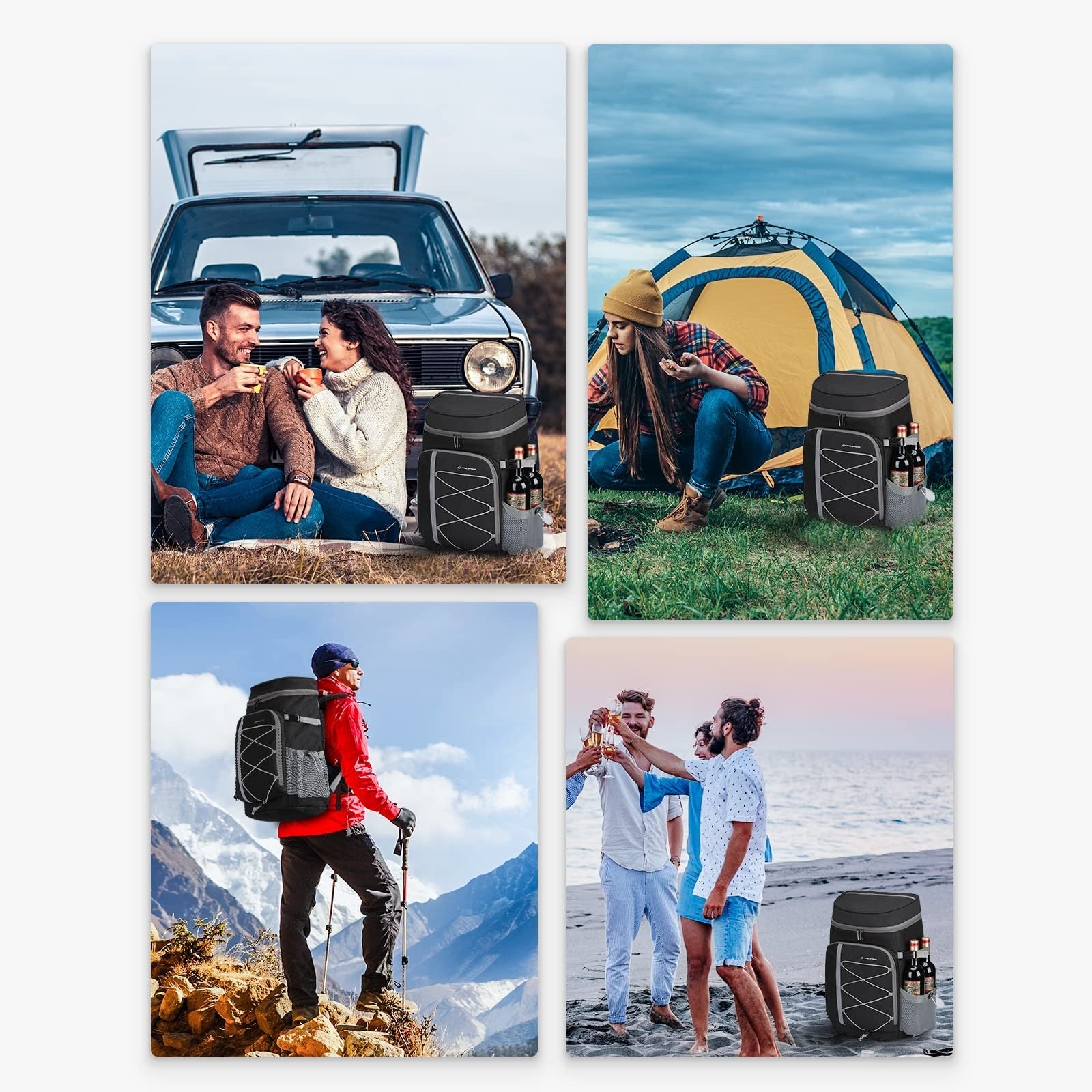 Insulated Soft Cooler Backpack - 35/50 Can Capacity for Camping, Hiking, Beach &9