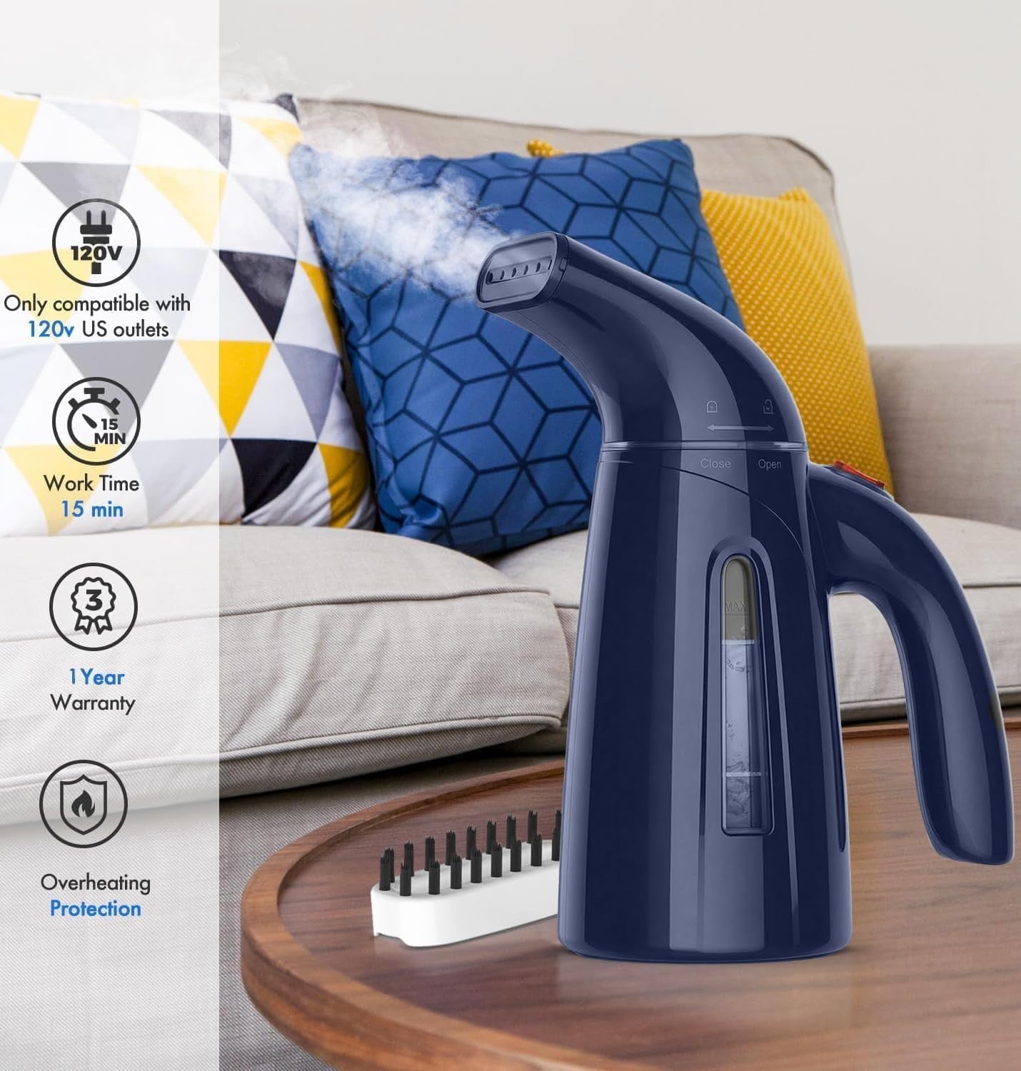 Handheld Clothes Steamer, 700W Portable Travel Steam Iron, 240ml Capacity, Deep4