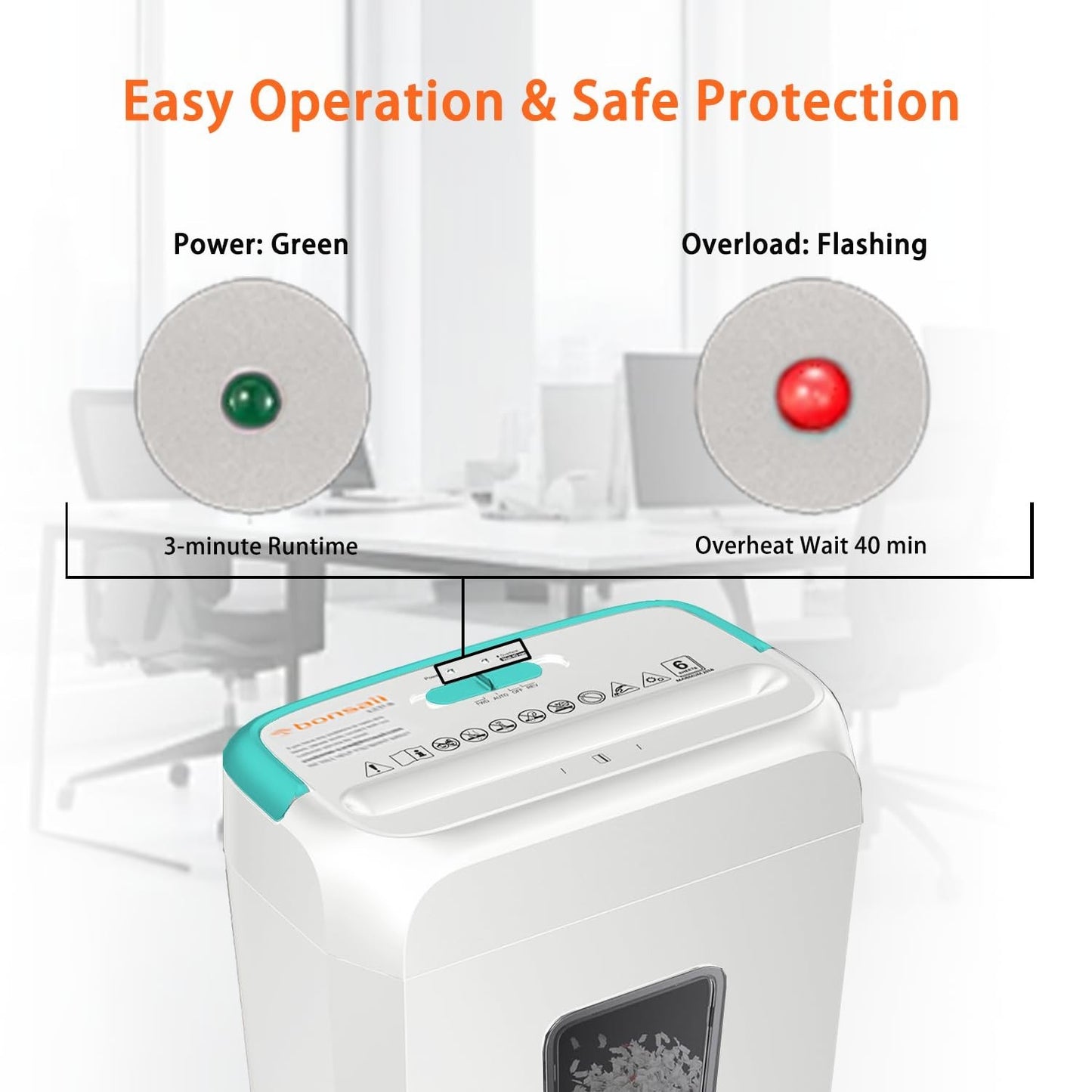 6 Sheet Cross Cut Paper Shredder for Home Office, Credit Card & Staple Shredding4