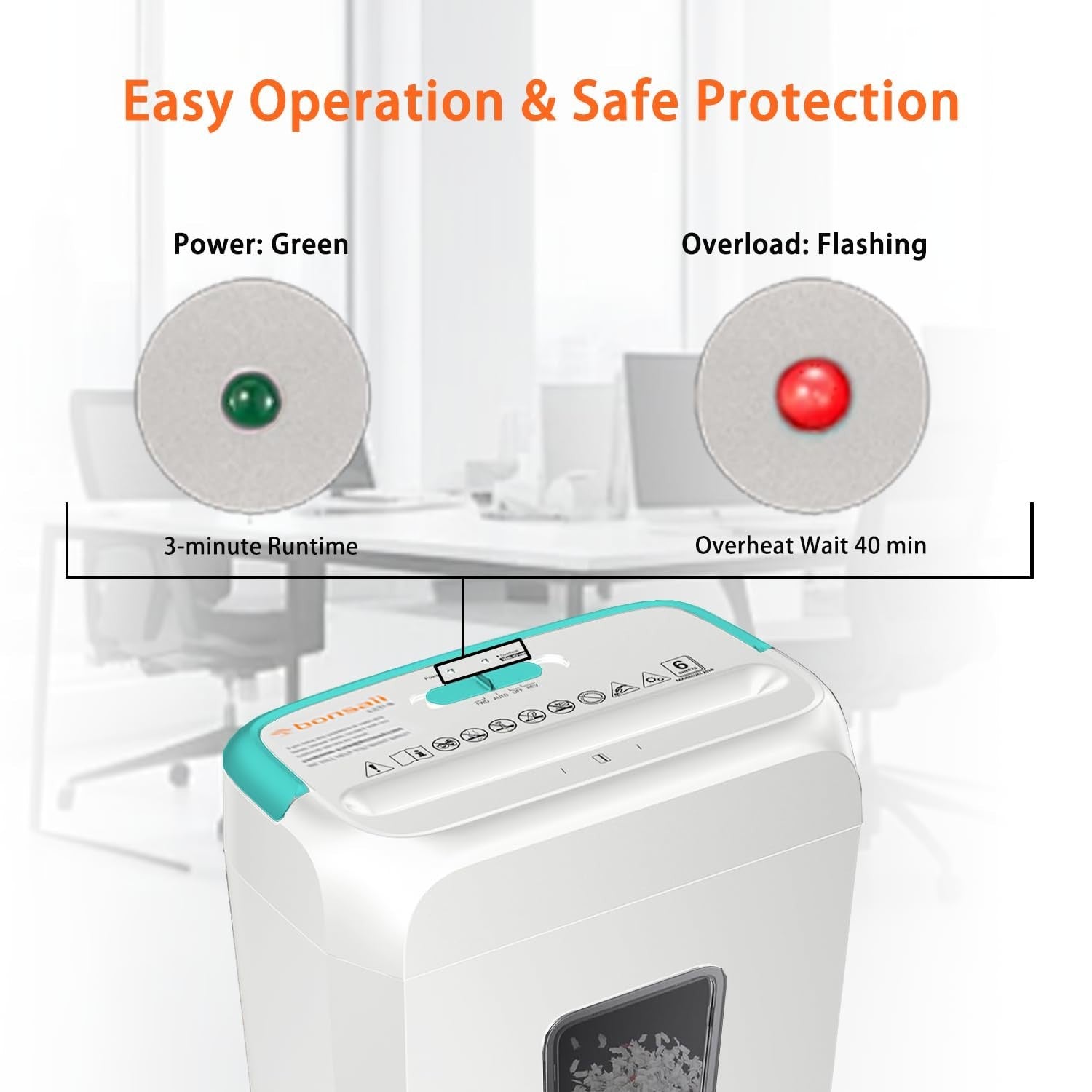 6 Sheet Cross Cut Paper Shredder for Home Office, Credit Card & Staple Shredding4