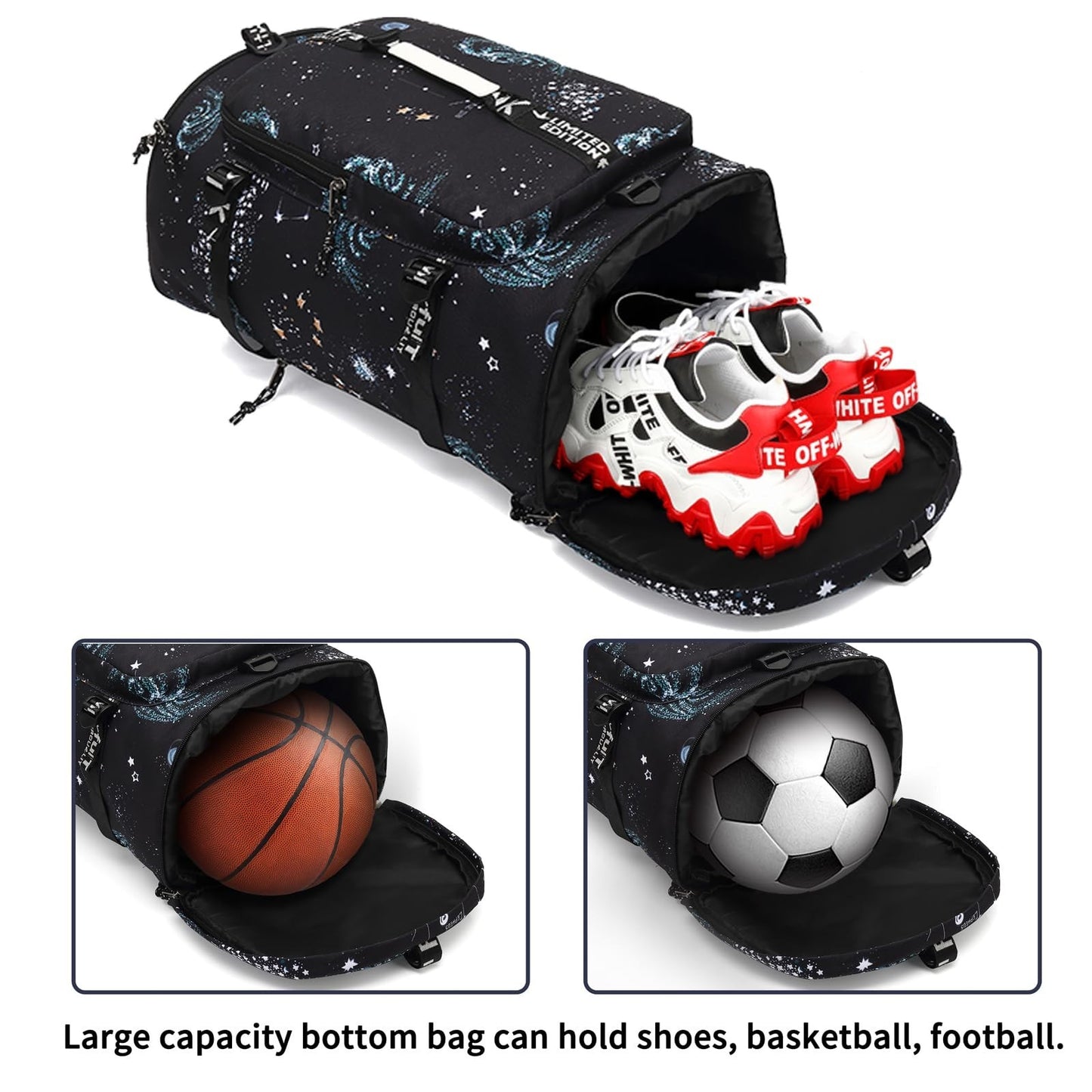 Waterproof Gym Duffel Backpack with Shoe Compartment   Sports, Walking, Laptop C3