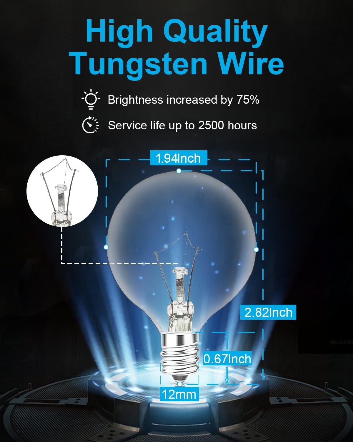 20W Candle Warmer Light Bulbs, E12 Base, Dimmable Warm White, 6PCS for Wax Melte4