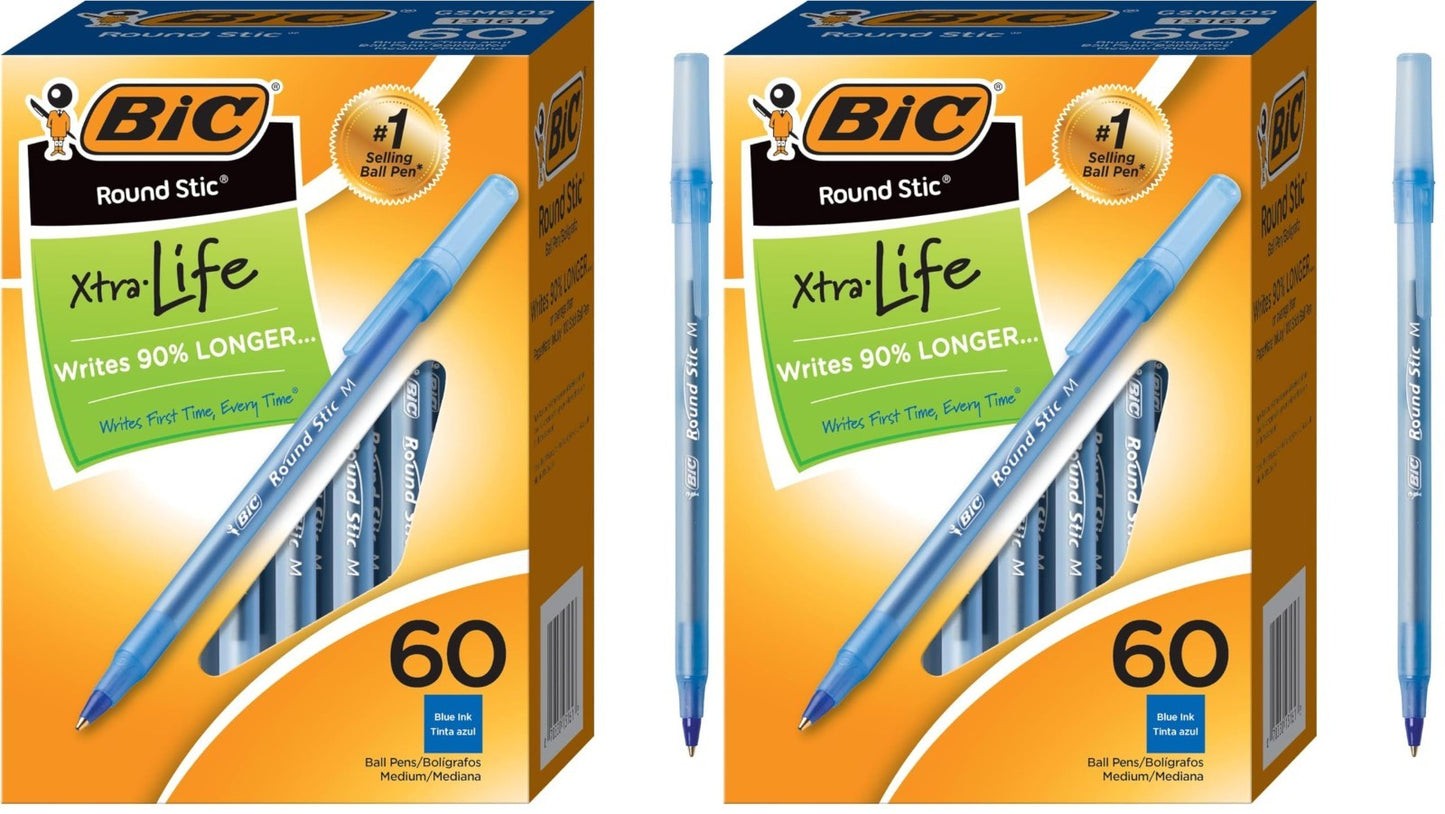 Xtra Life Ballpoint Pens, 1.0mm Medium Point, Blue Ink, 120 Count, Smooth Writin1