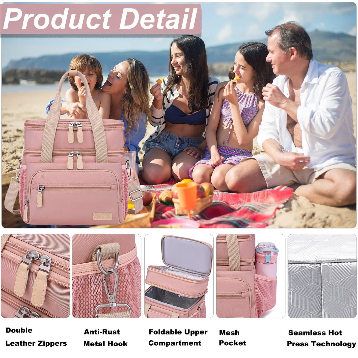 Insulated Lunch Bag for Women - Large Dual Compartment, Leakproof, Perfect for W4