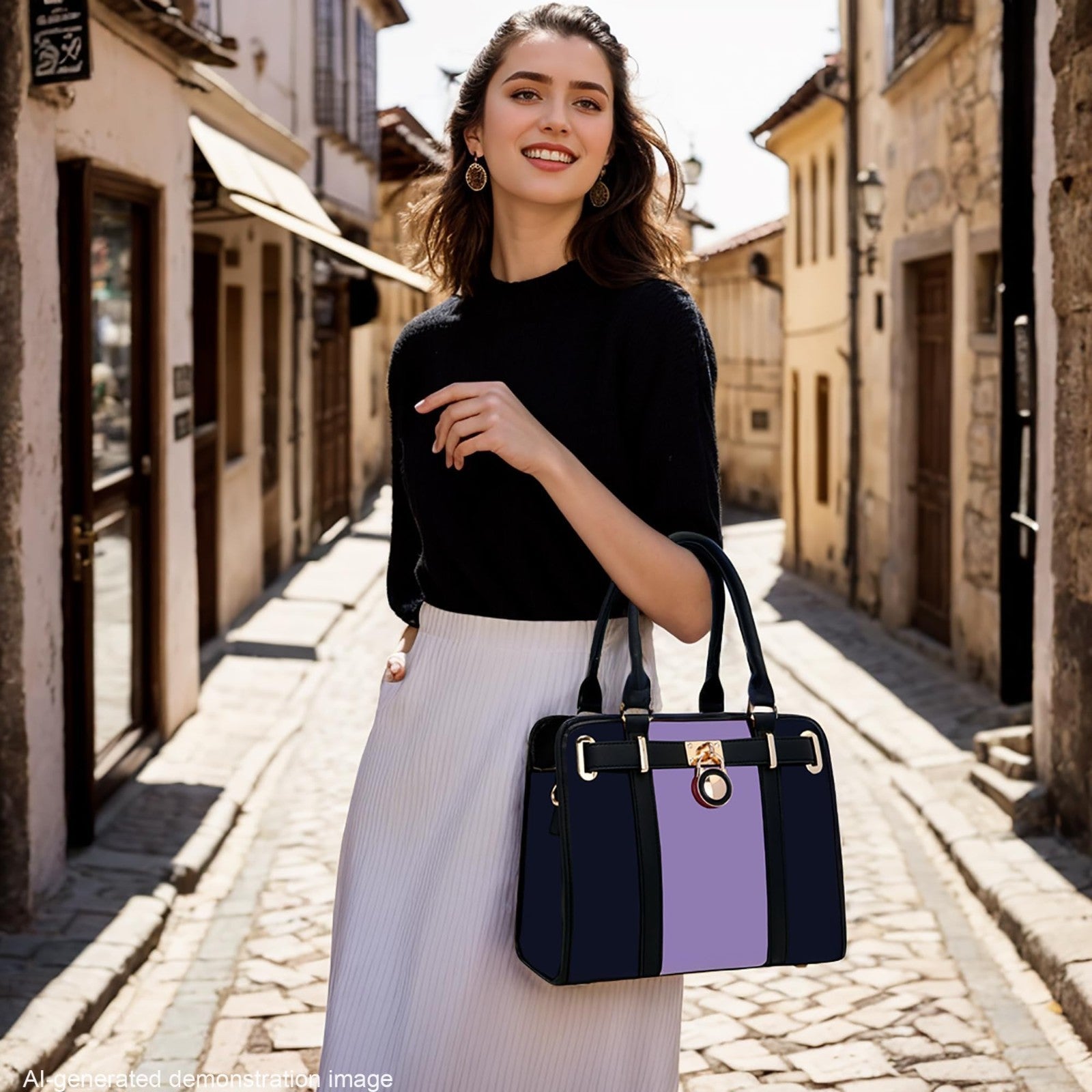 Stylish Structured Satchel Tote Handbag Set for Women with RFID Wallet - Chic &2