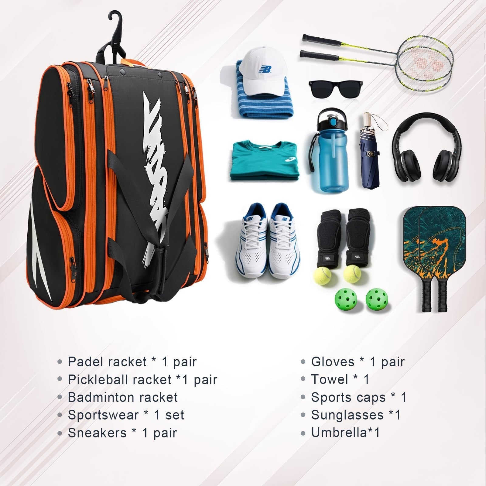 Optimized eBay Title:  "Large Pickleball Paddle Bag for 4 Paddles, Extra Pocket6