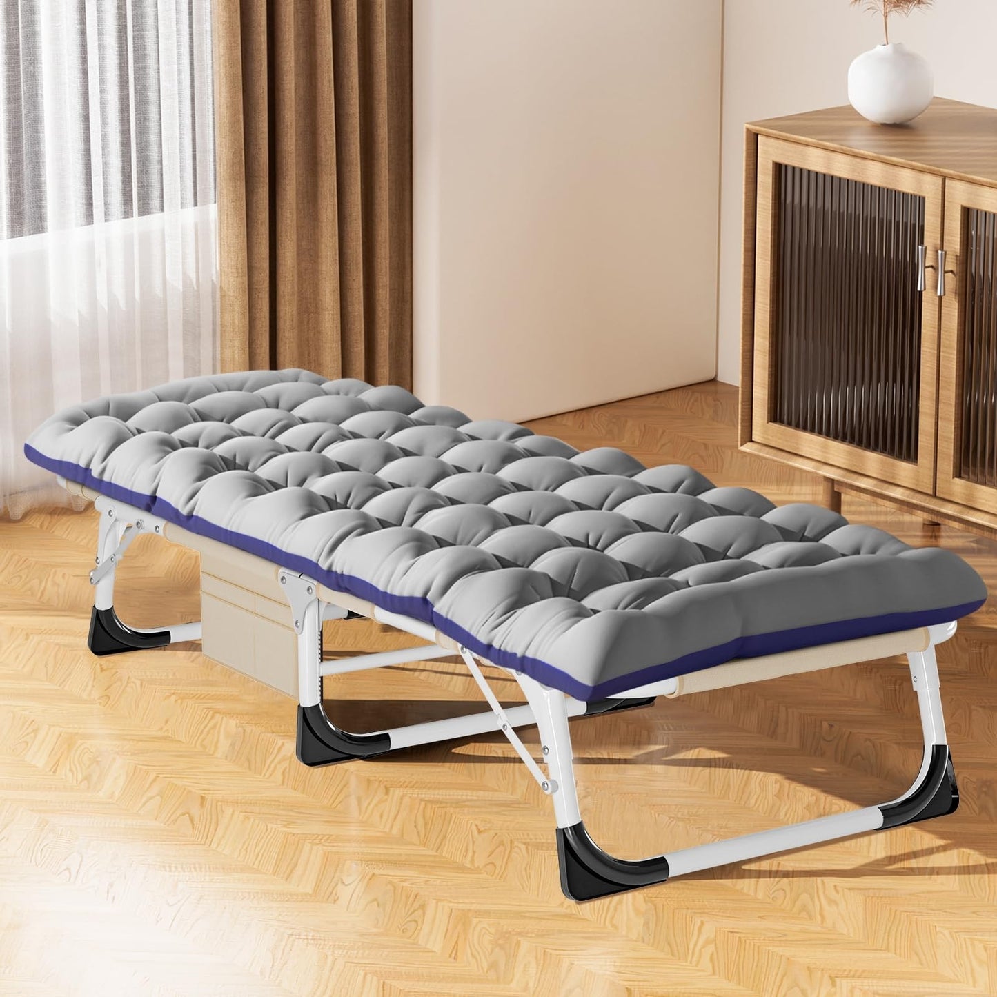 Folding Camping Cot for Adults   5 Position Adjustable Backrest & Padded Cushion6