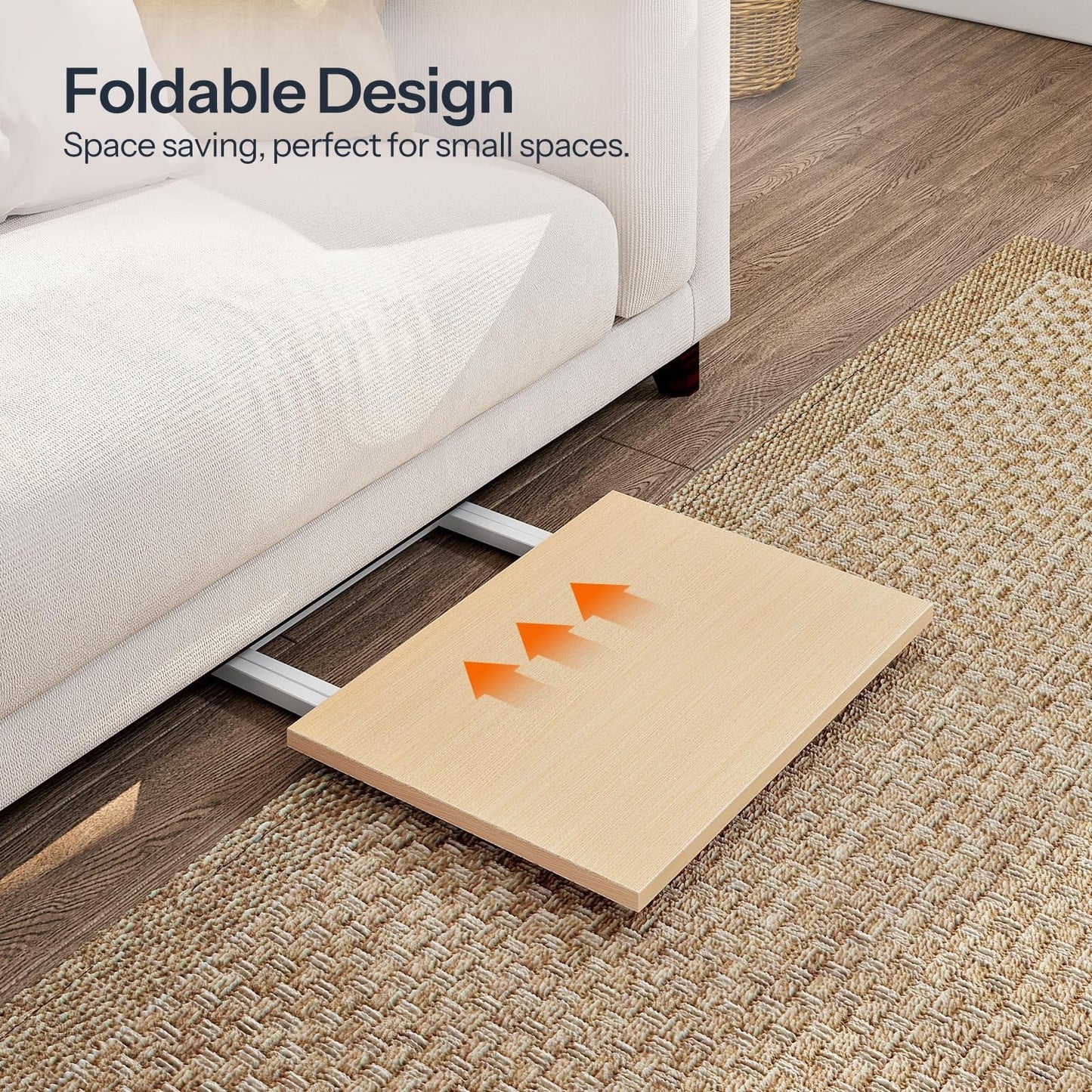 Folding TV Tray Tables Set of 2 - Industrial Snack Tables for Small Spaces, Easy7